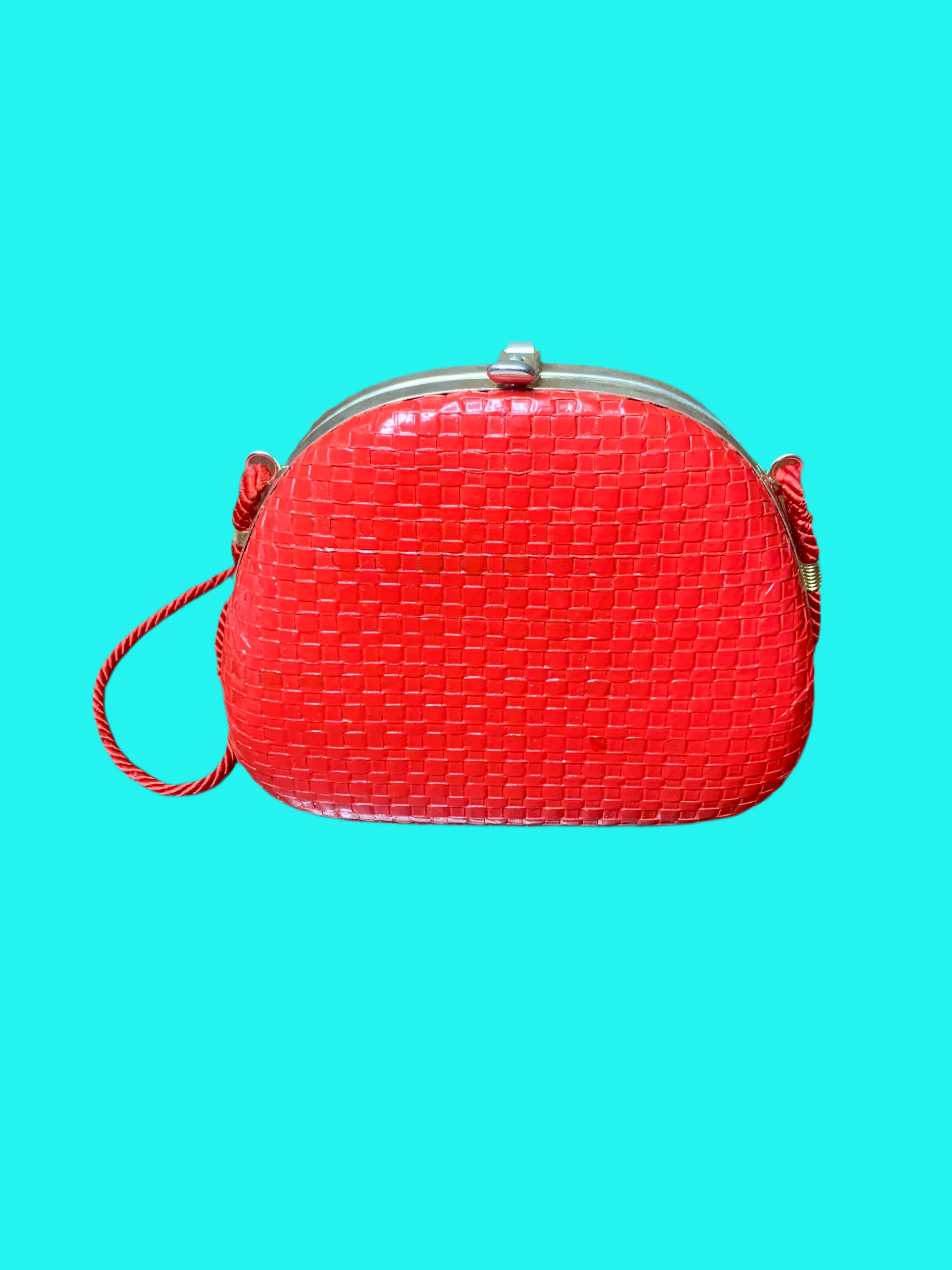 Sac vintage rigide rouge – Années 60/70
