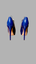 Bottines escarpins à plateforme vernies bleu cobalt – Only Maker