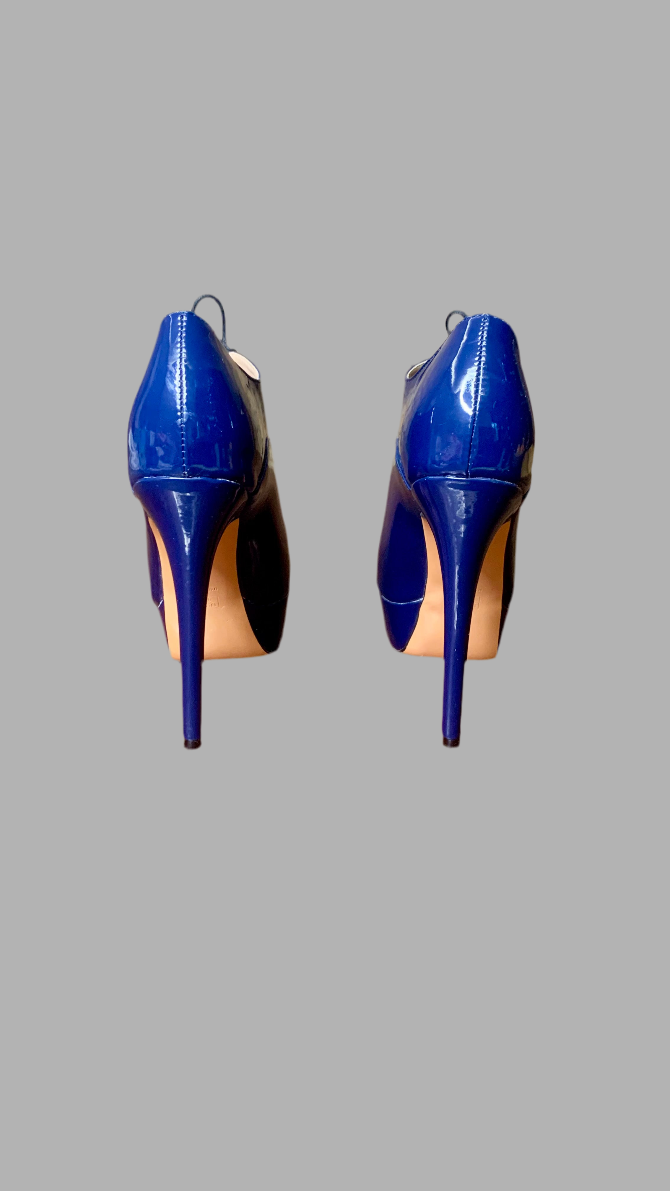 Bottines escarpins à plateforme vernies bleu cobalt – Only Maker