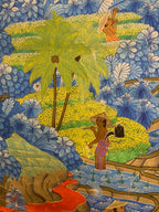Toile balinaise signée – Minggir, Ubud, Bali (années 1970)