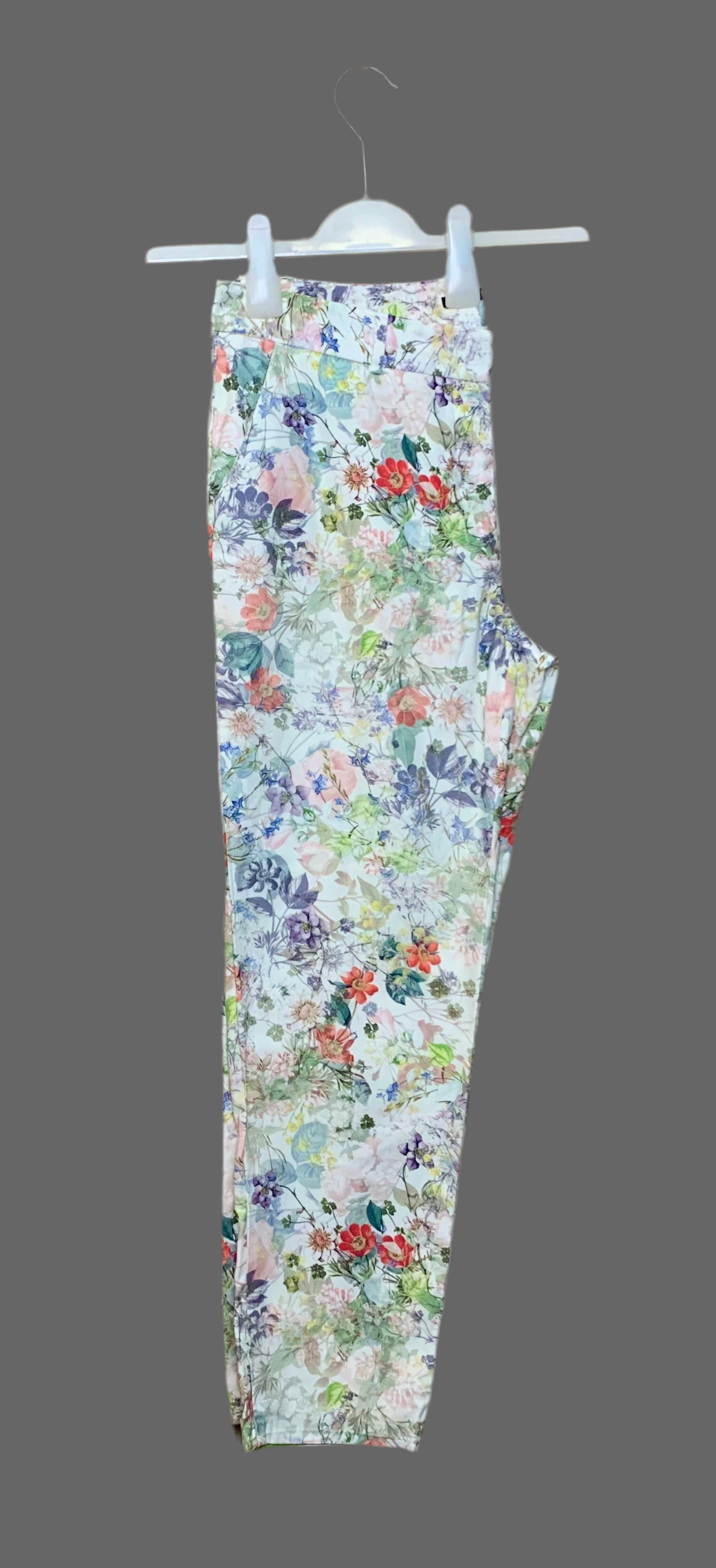Pantalon fleuri blanc - Monoprix