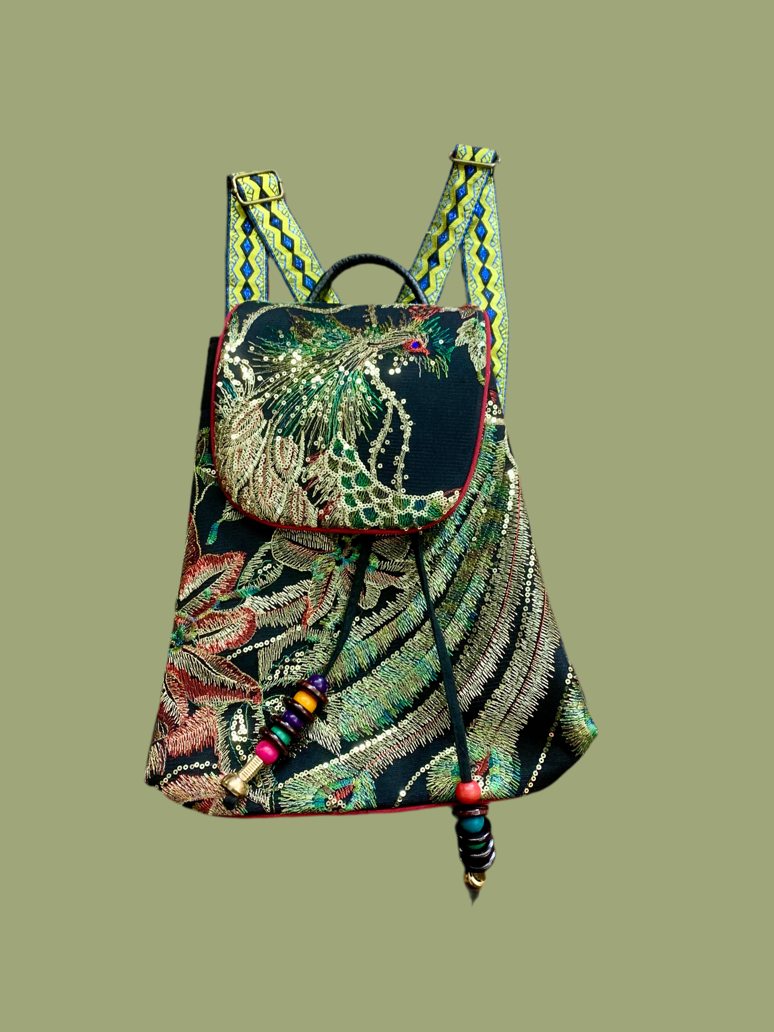 Sac à dos brodé style ethnique