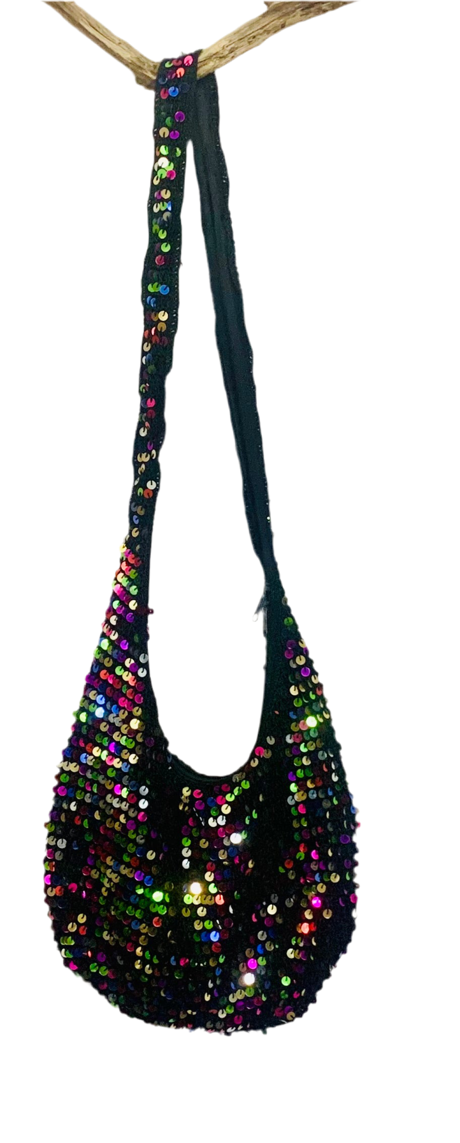Sac Vintage en Crochet et Sequins Multicolores