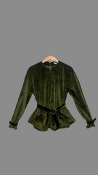 Haut en velours lisse vert olive -  Cacharel