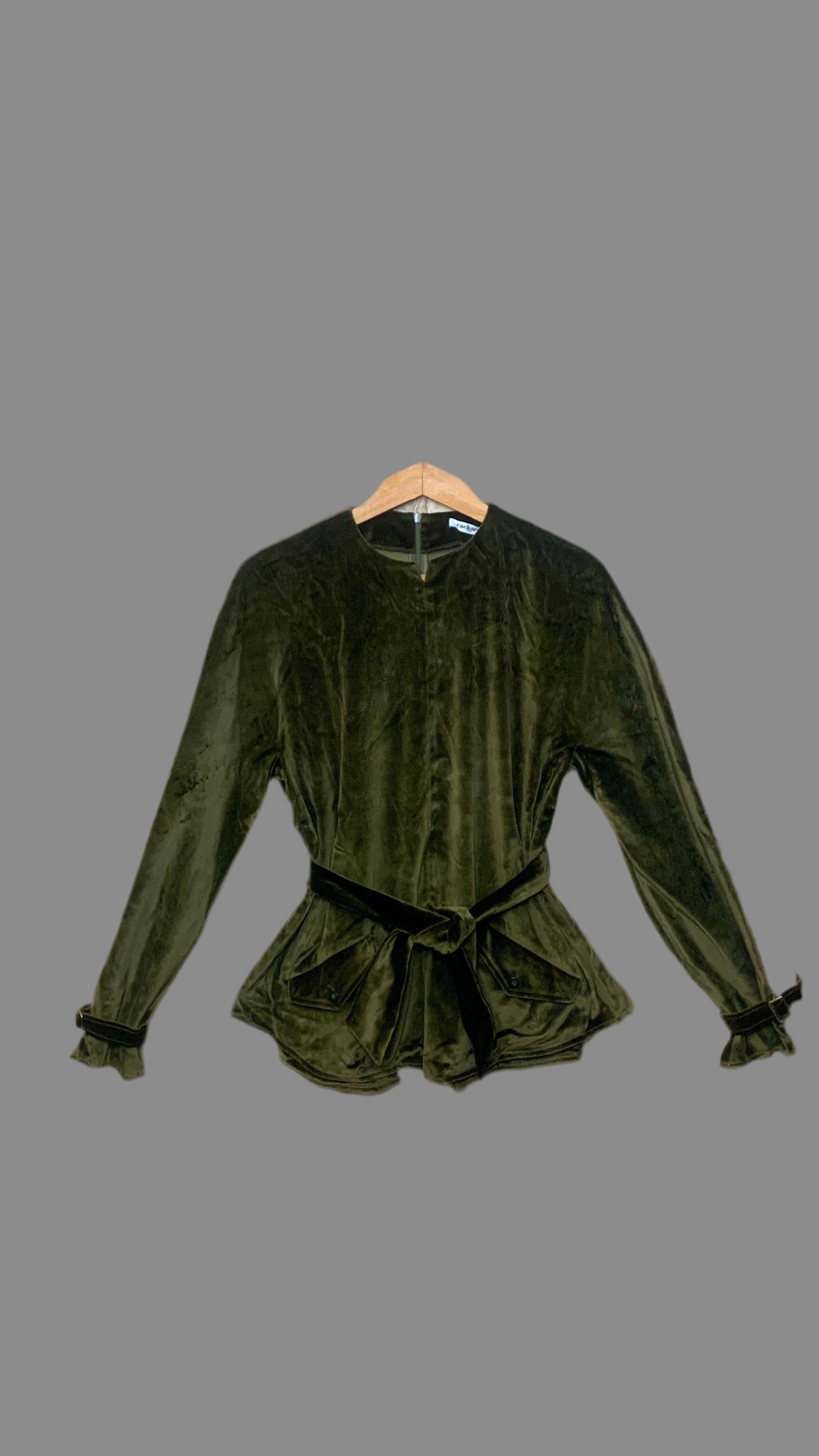 Haut en velours lisse vert olive -  Cacharel