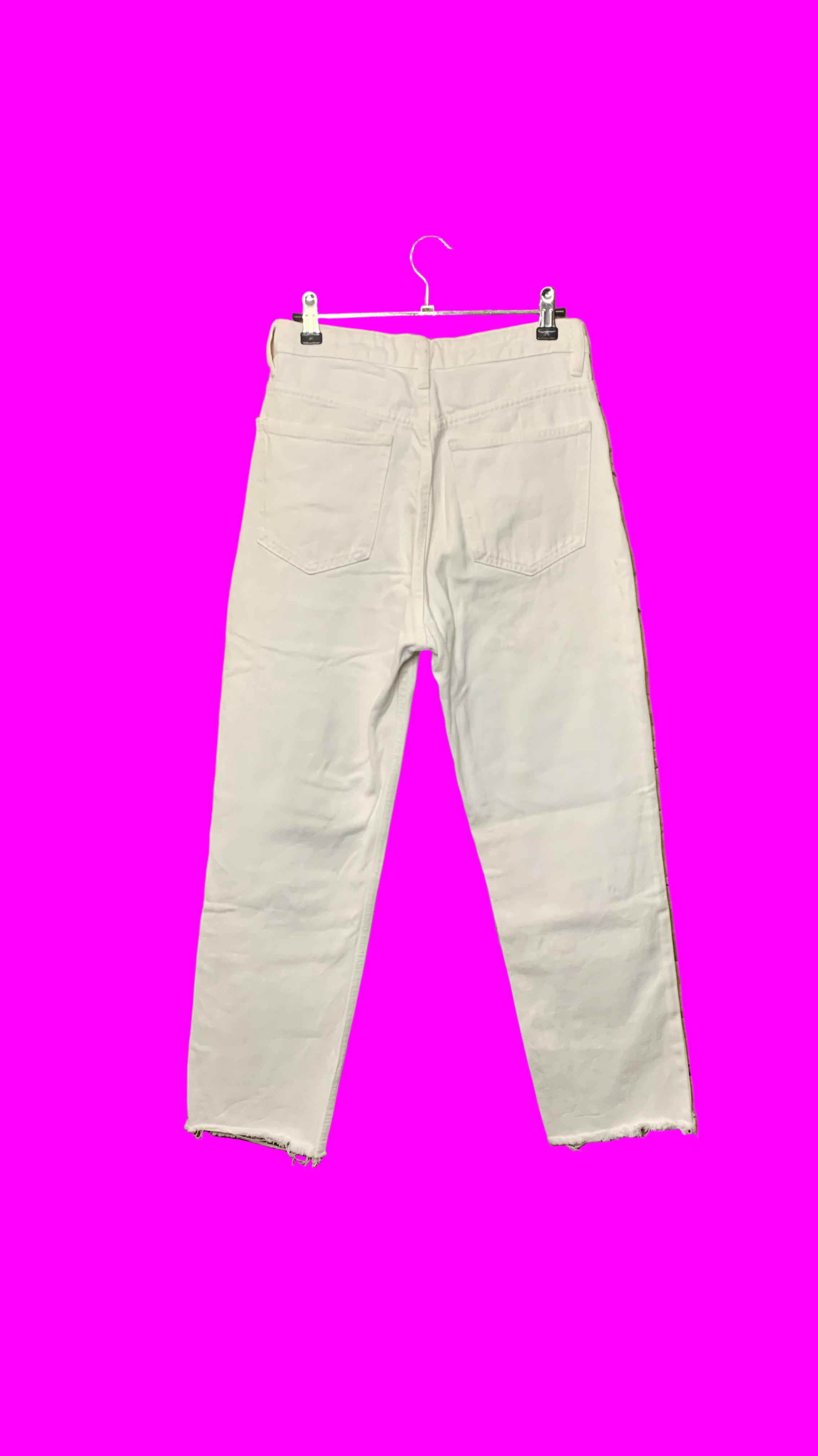 Jean blanc taille haute en coton bio – Zara