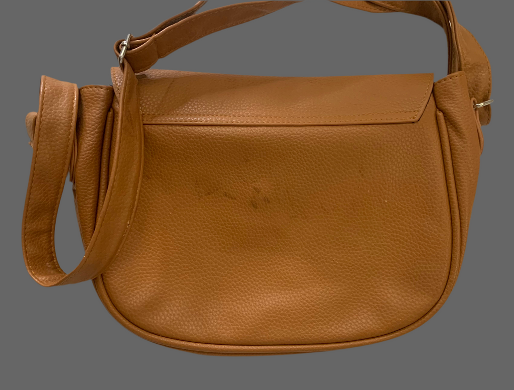Sac à main en simili cuir camel