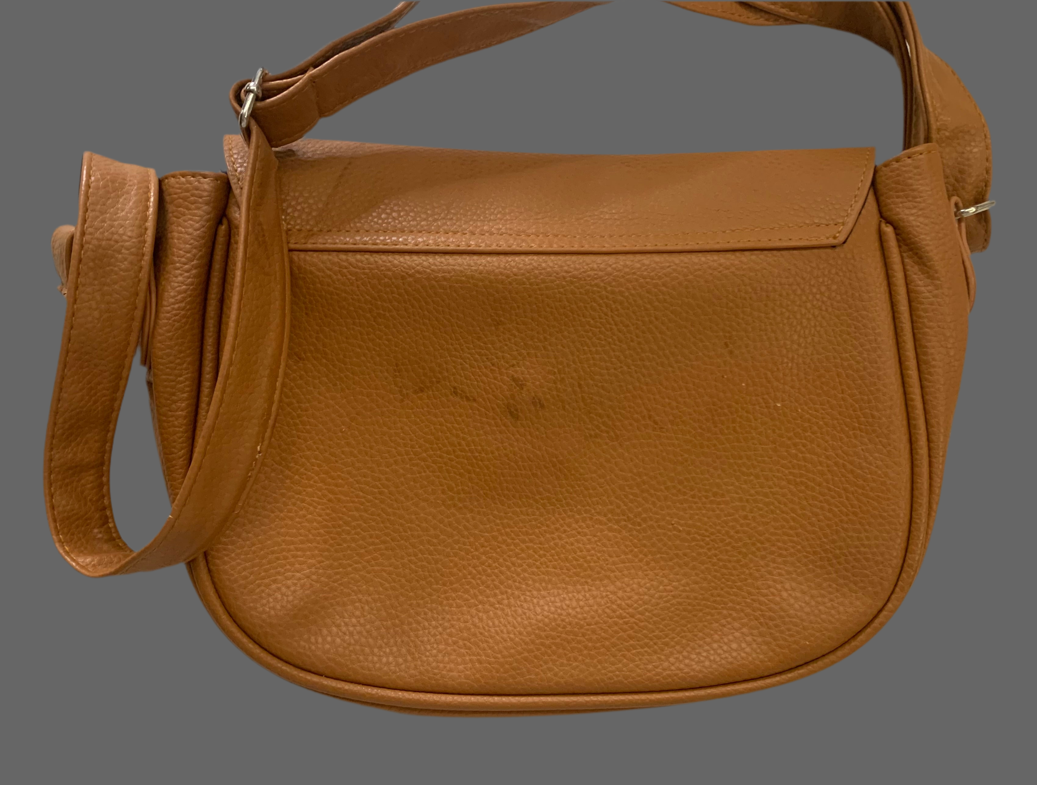 Sac à main en simili cuir camel