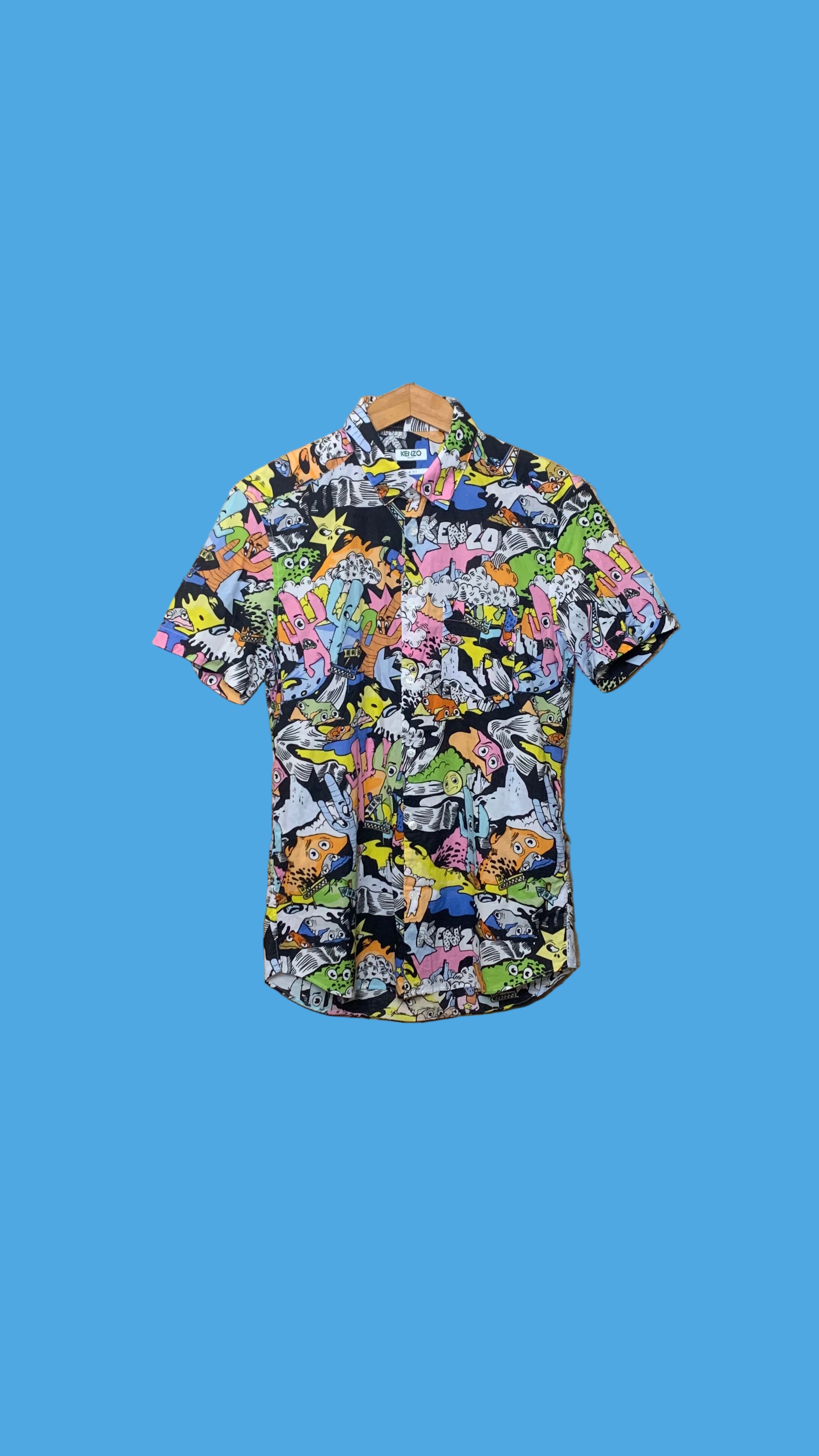 Chemise Kenzo – Slim Fit, imprimé pop multicolore