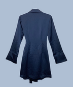 Robe portefeuille satinée bleu nuit – Mango