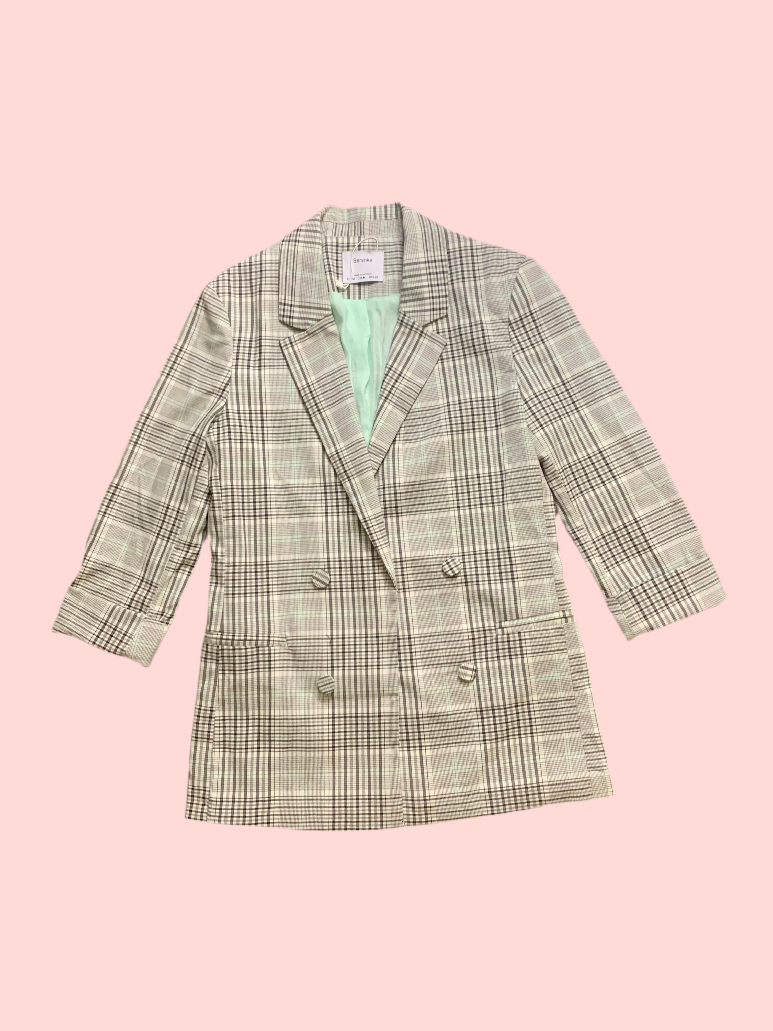 Veste blazer à carreaux – Bershka