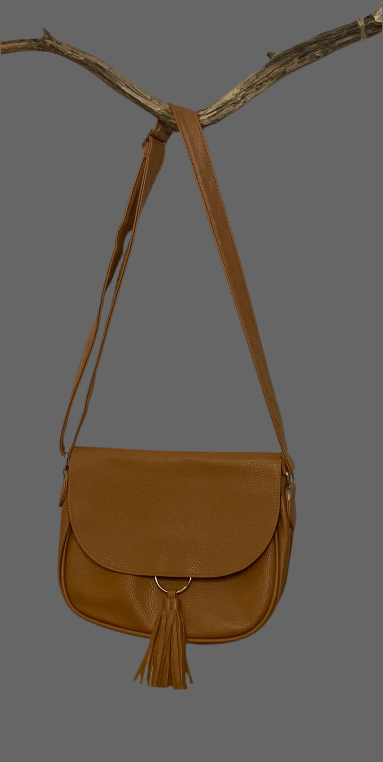 Sac à main en simili cuir camel