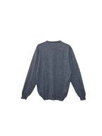 Pull homme col V en maille fine – Gris anthracite chiné