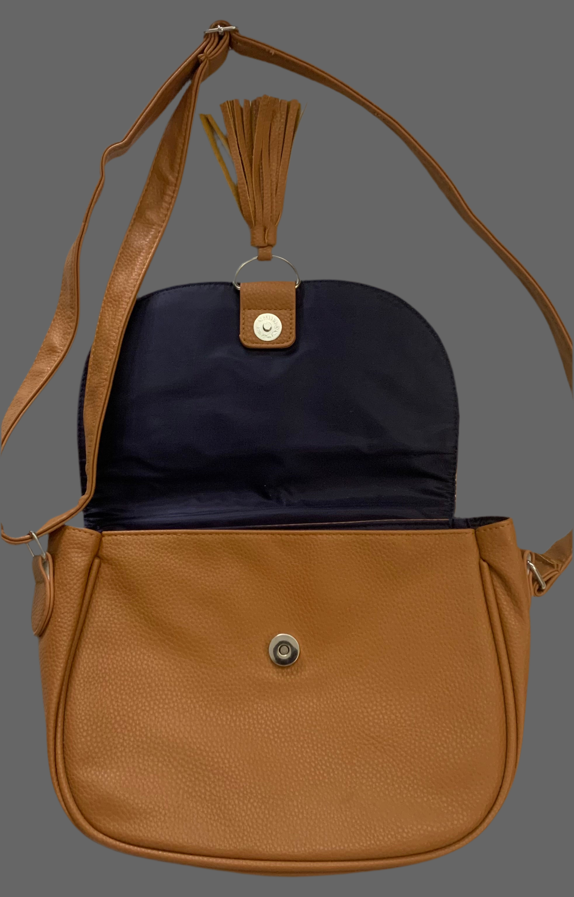 Sac à main en simili cuir camel