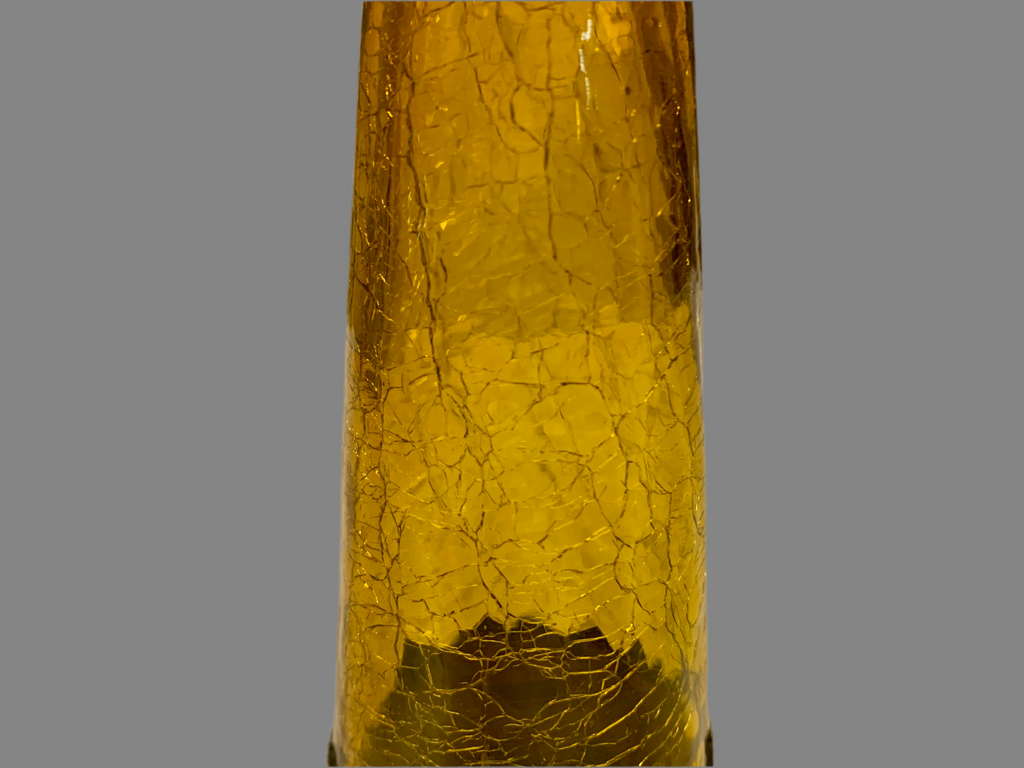 Bougeoir vintage en verre ambré et métal