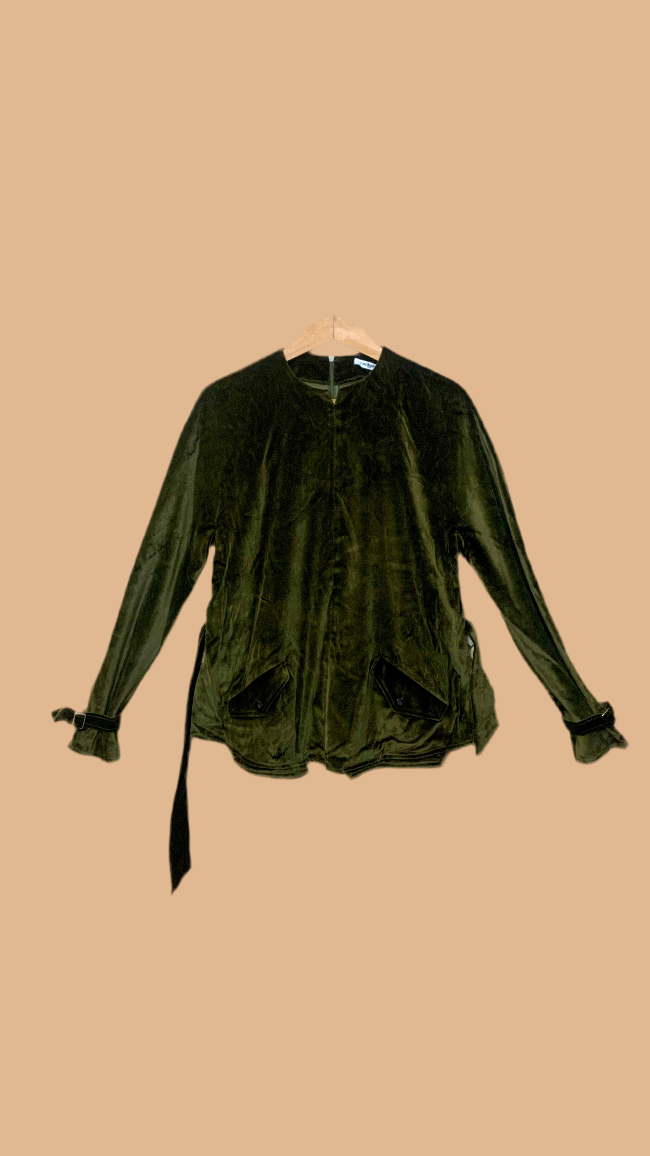 Haut en velours lisse vert olive -  Cacharel