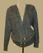 Gilet Vintage en Mohair Gris