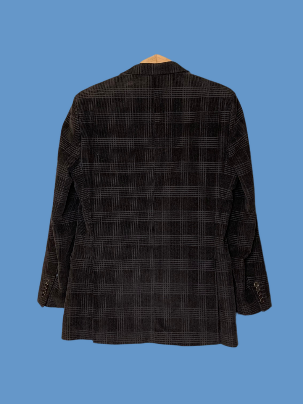 Veste en velours côtelé marron à carreaux – Armand Thiery Studio