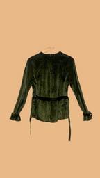 Haut en velours lisse vert olive -  Cacharel