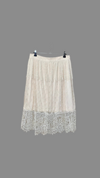 Jupe mi-longue en dentelle écrue – H&M