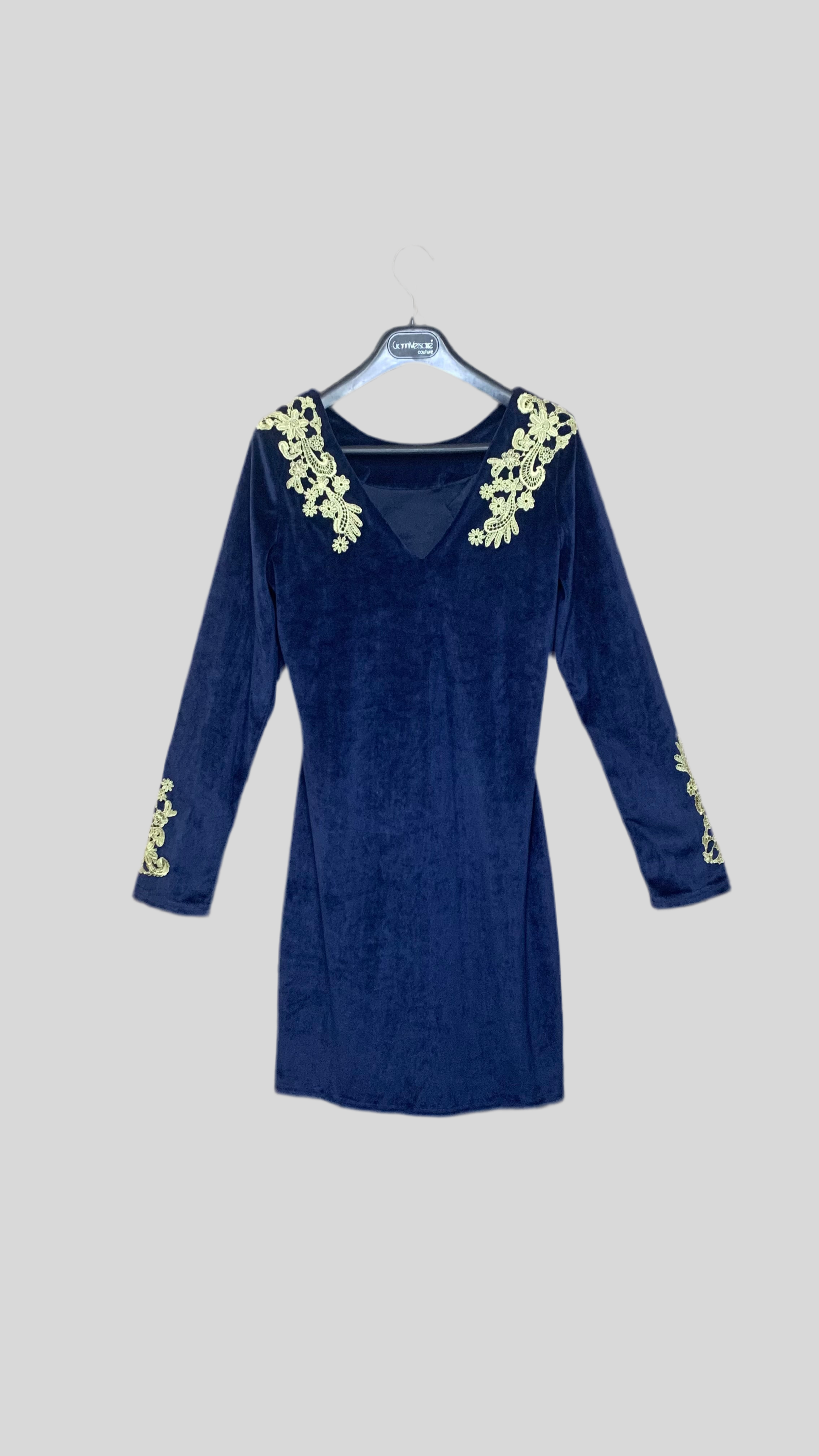 Robe droite en velours violet profond – Jasmine London