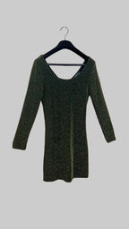 Haut long scintillant vert doré – Panacher – Taille estimée S