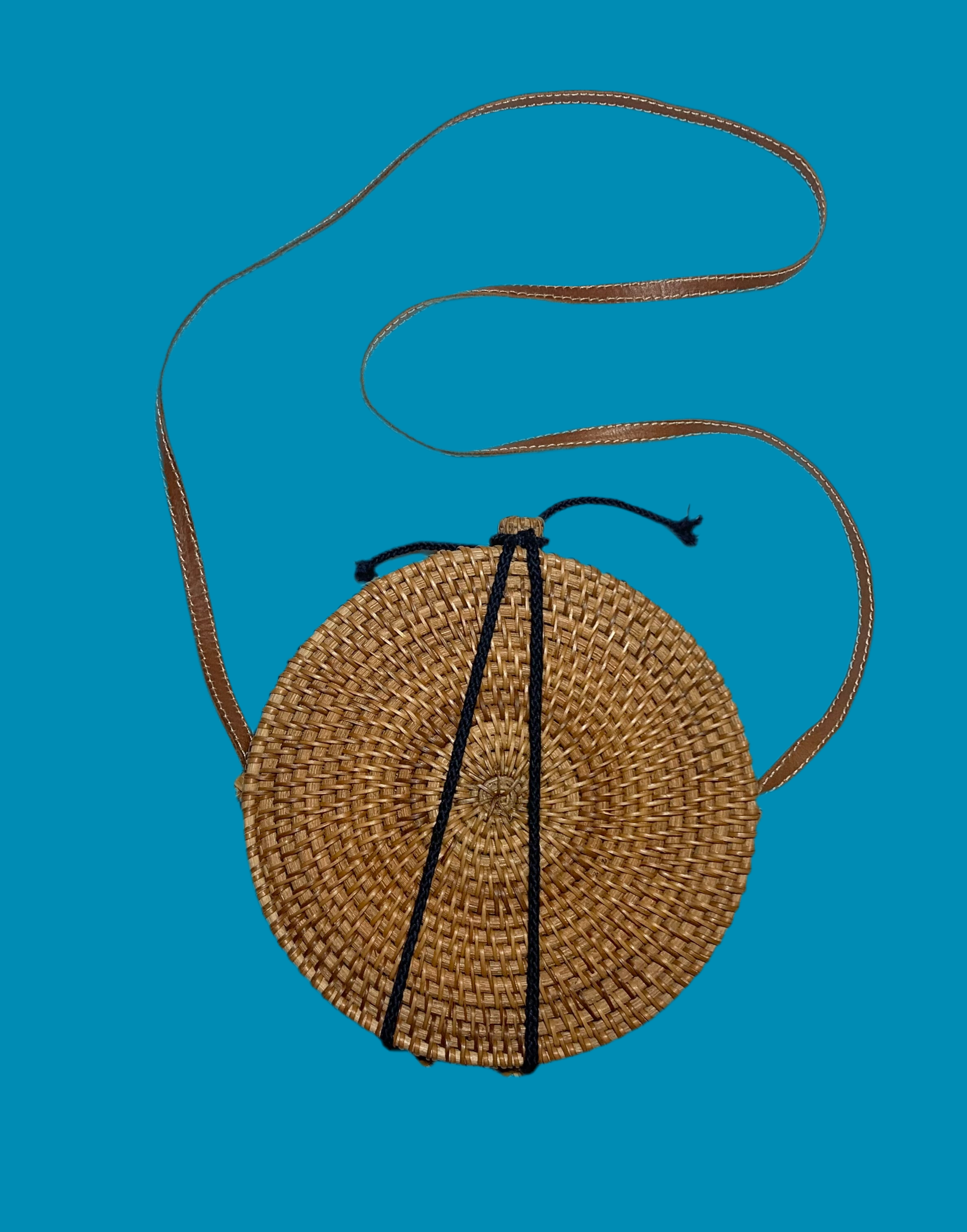 Sac à main rond en rotin