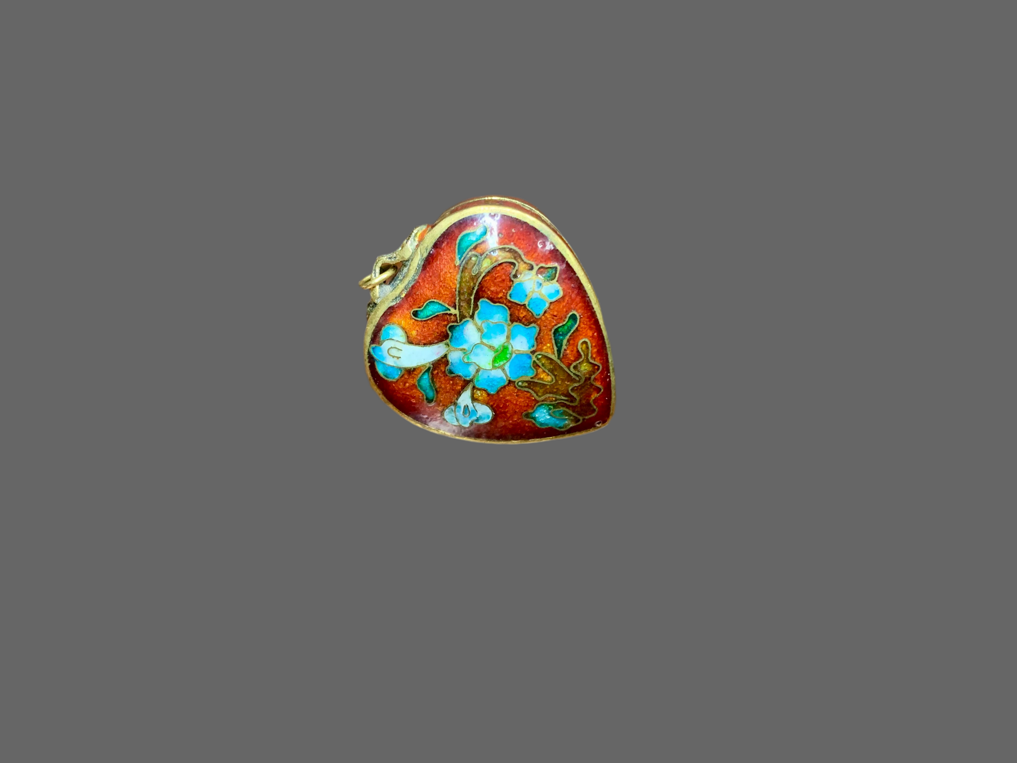 Pendentif boîte cœur - chinois – vintage