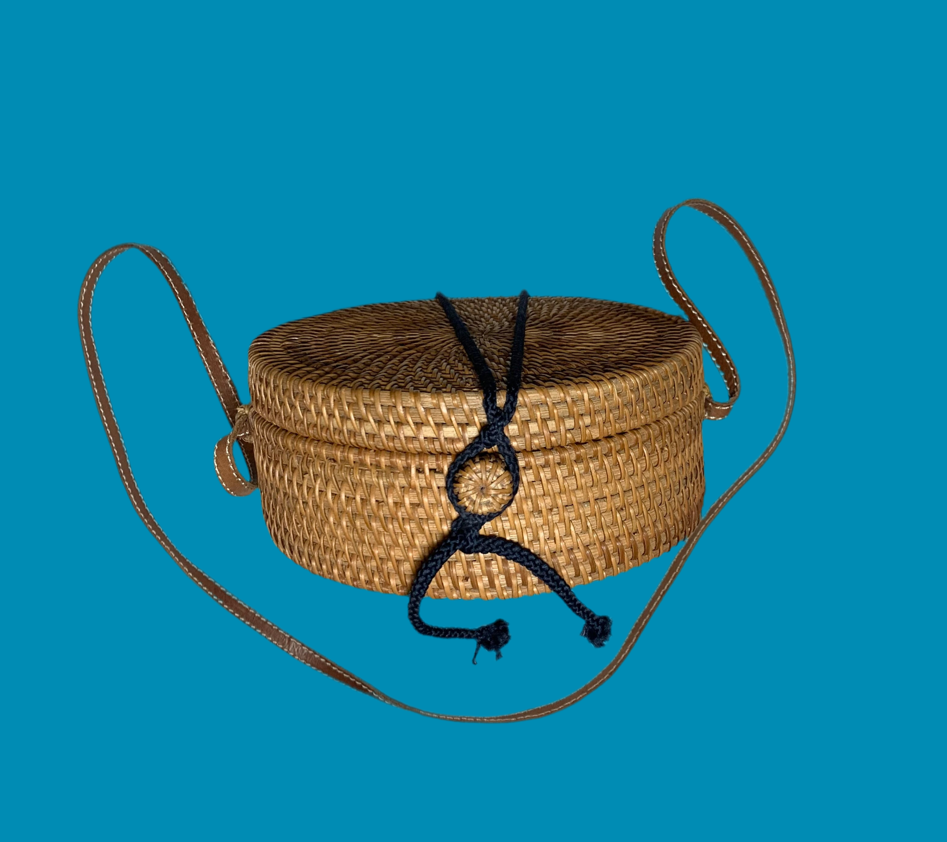 Sac à main rond en rotin