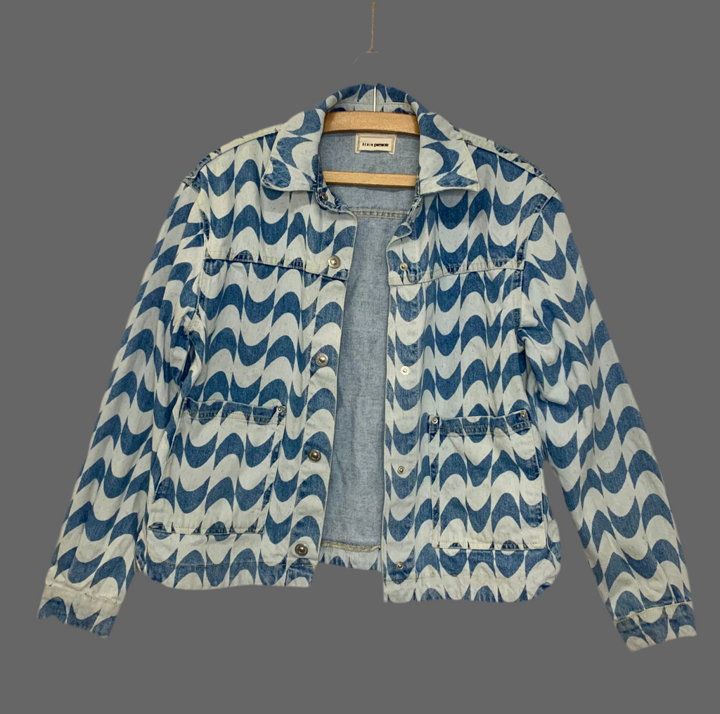 Veste en jean imprimée