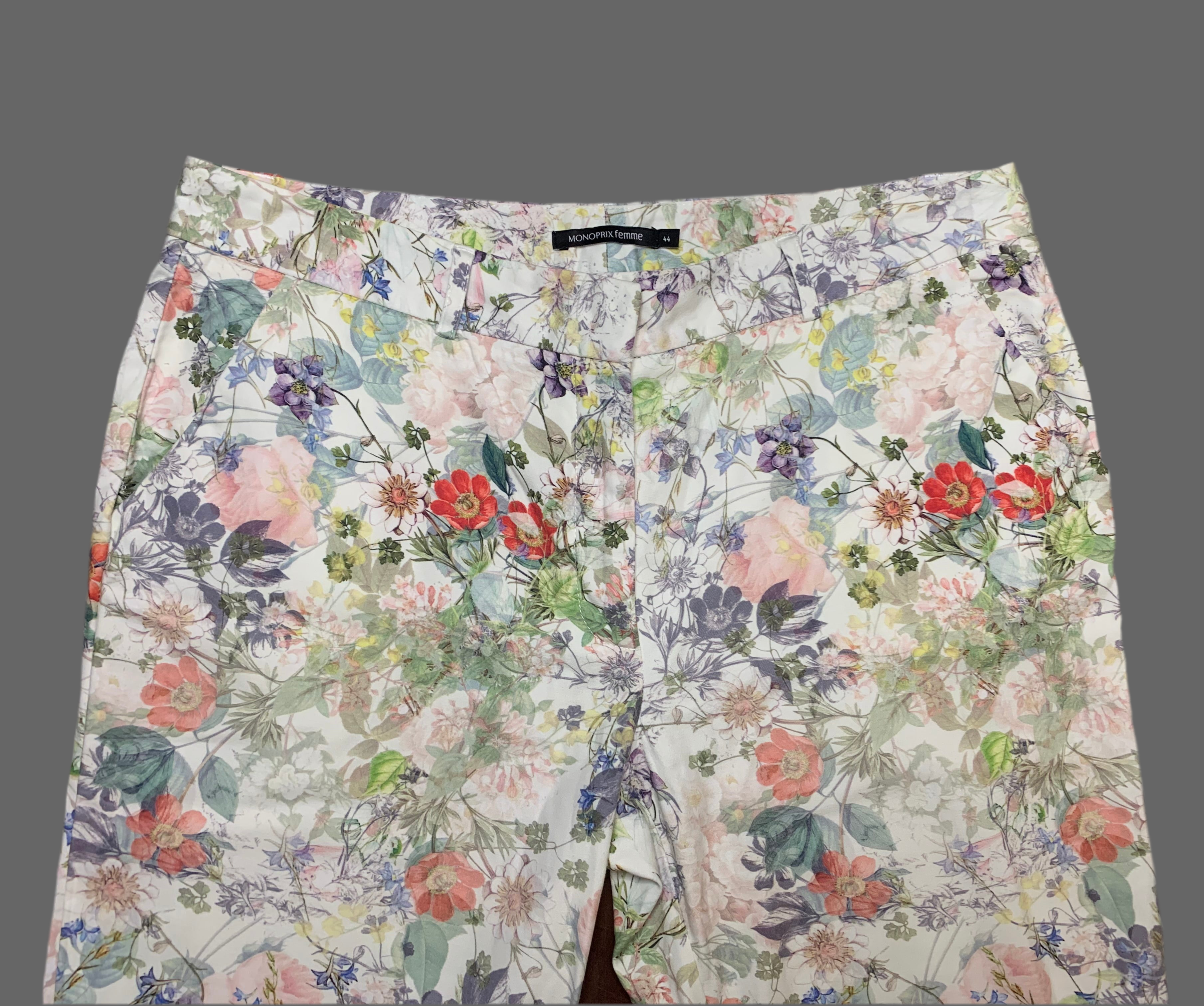 Pantalon fleuri blanc - Monoprix