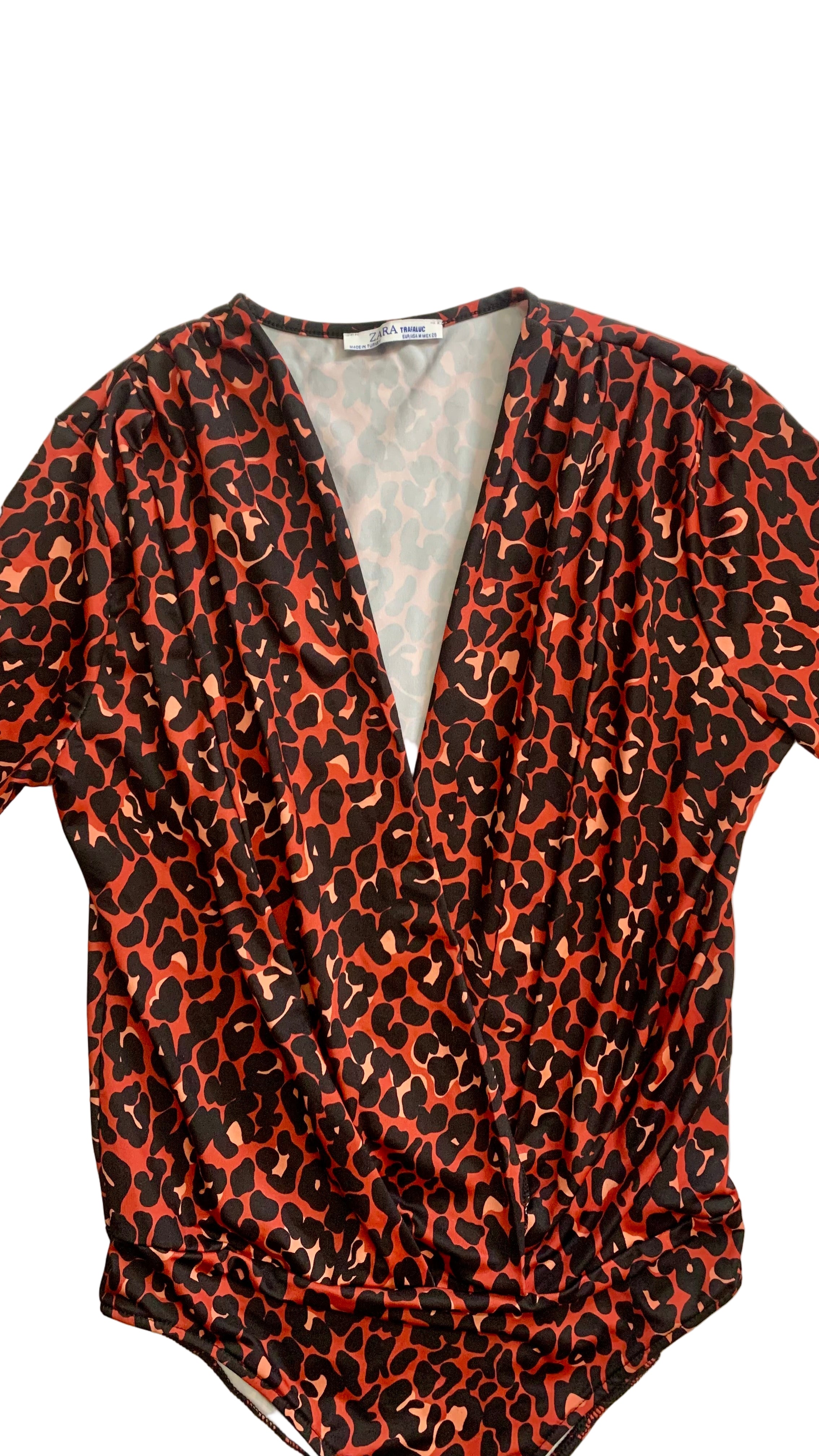 Body léopard rouge et noir – ZARA – Taille M