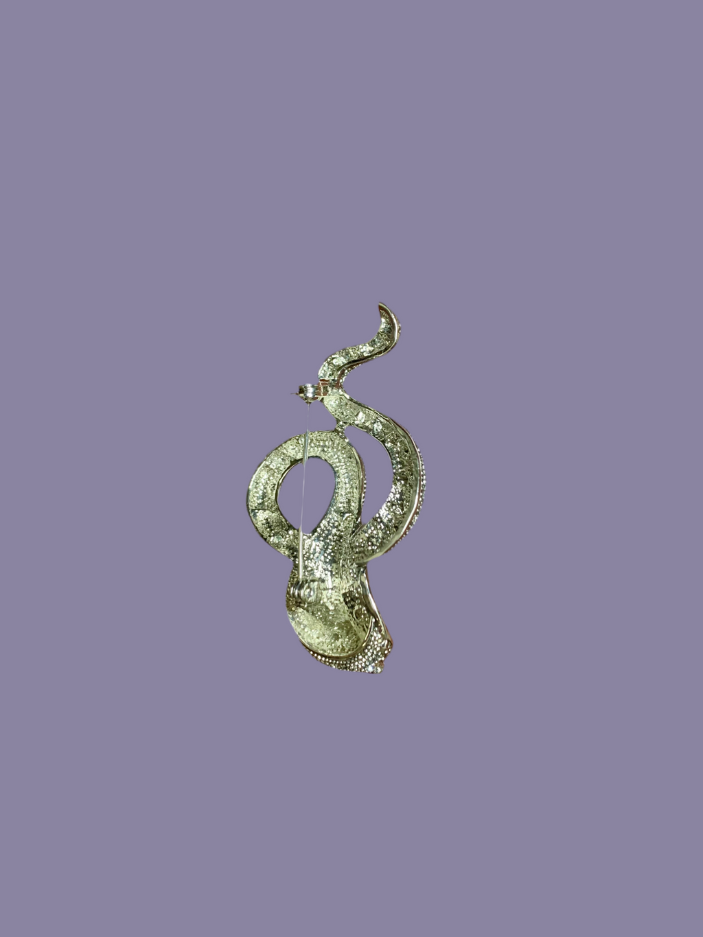 Broche cobra - argentée strassée