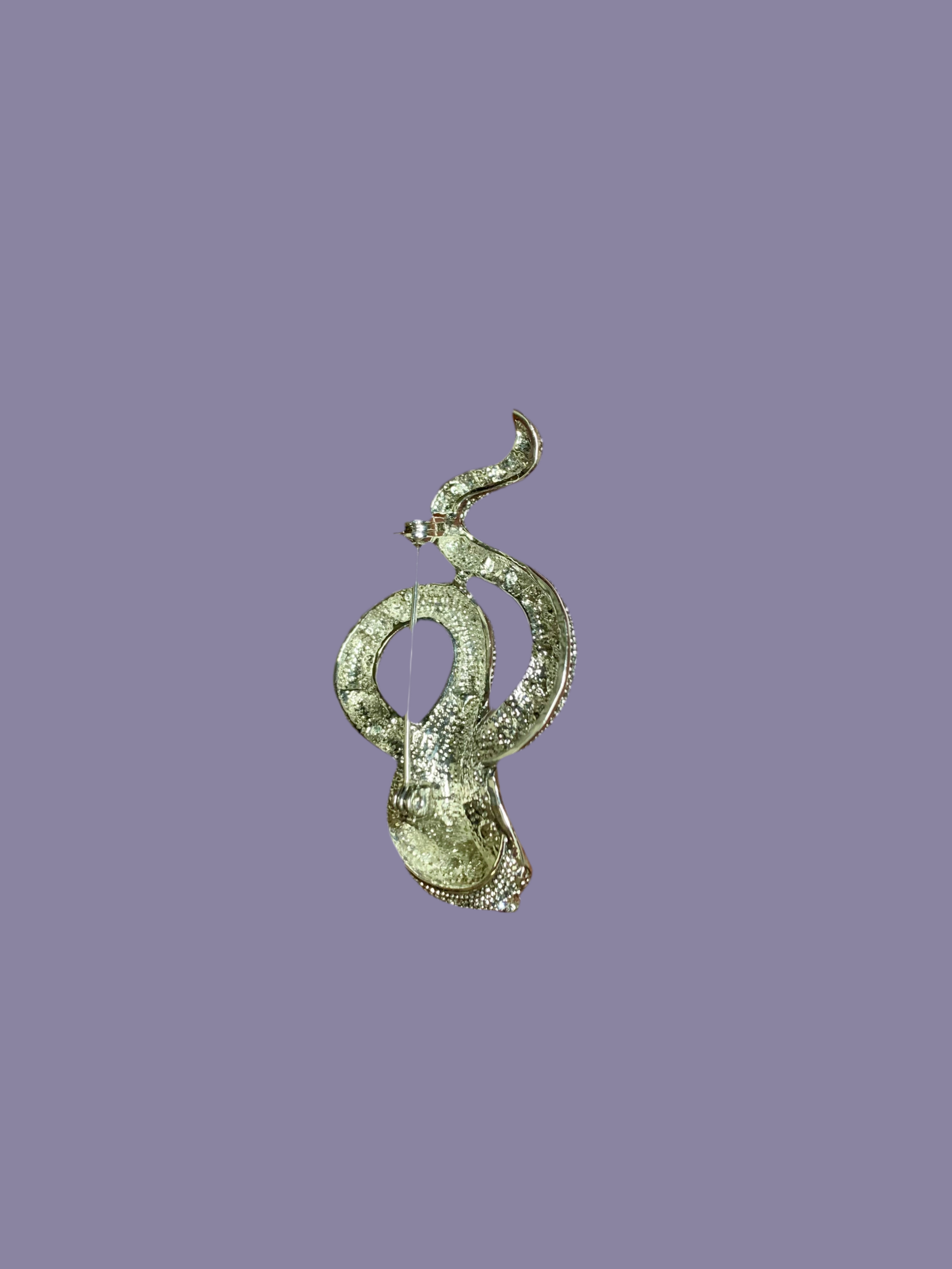Broche cobra - argentée strassée