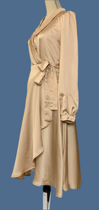 Robe portefeuille satinée - beige champagne Boohoo