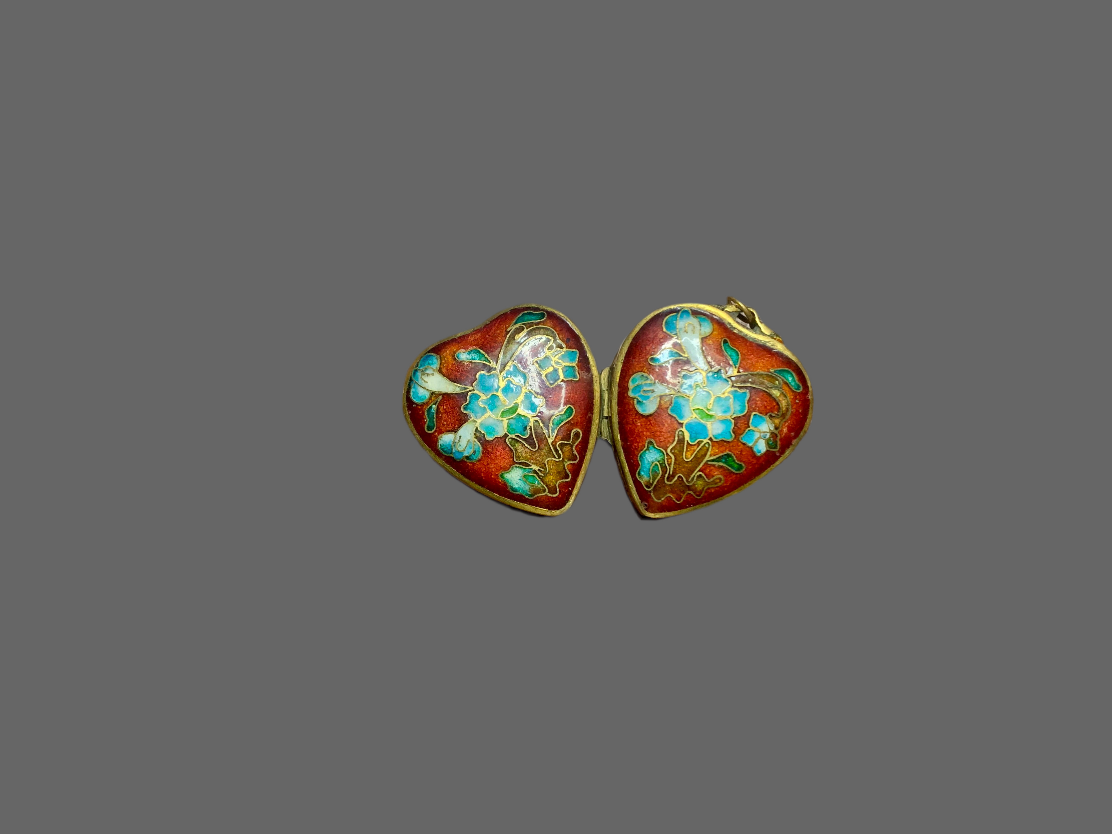 Pendentif boîte cœur - chinois – vintage