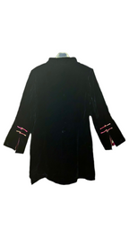 Veste chinoise réversible en velours et satin brodé