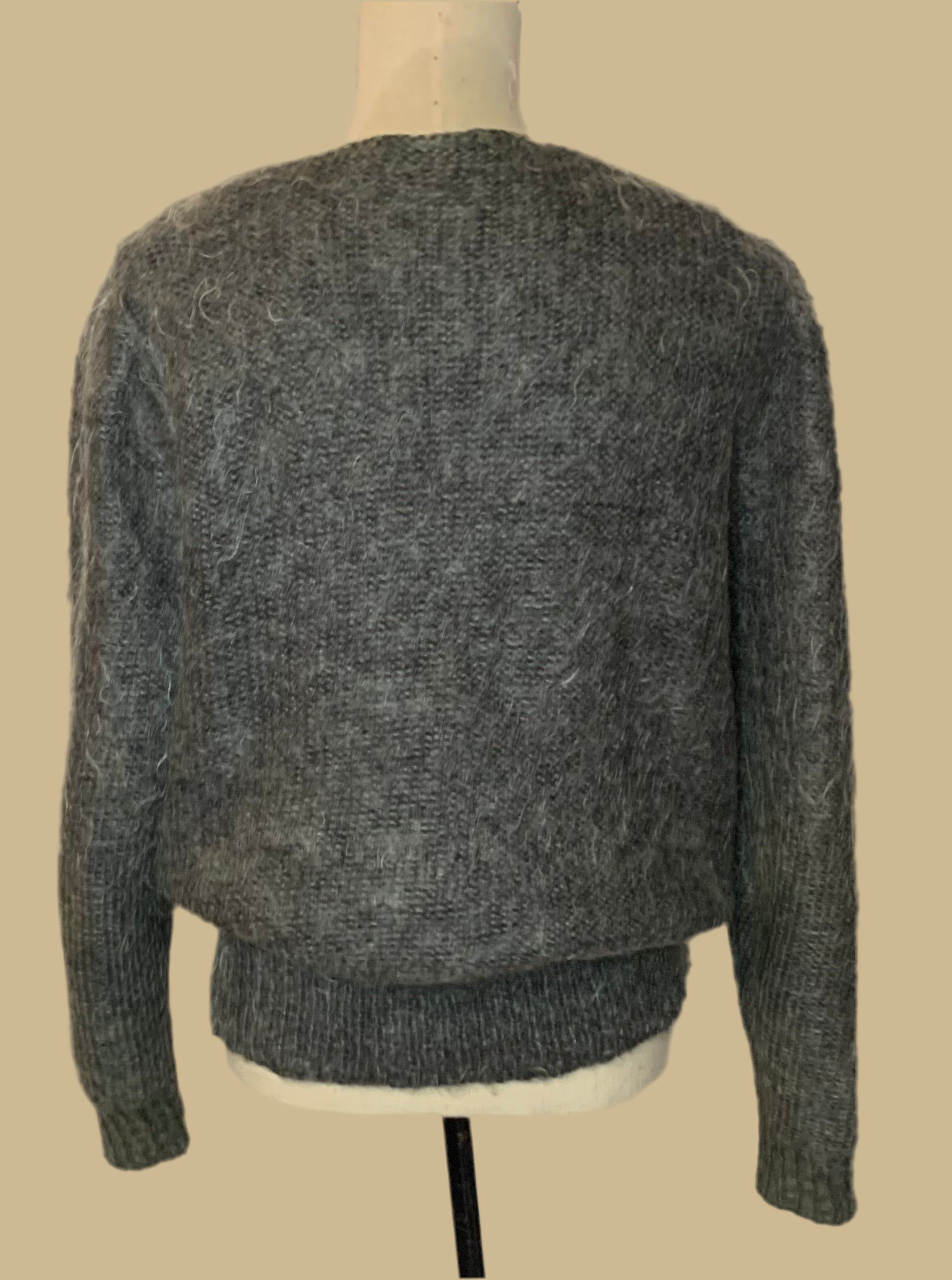 Gilet Vintage en Mohair Gris