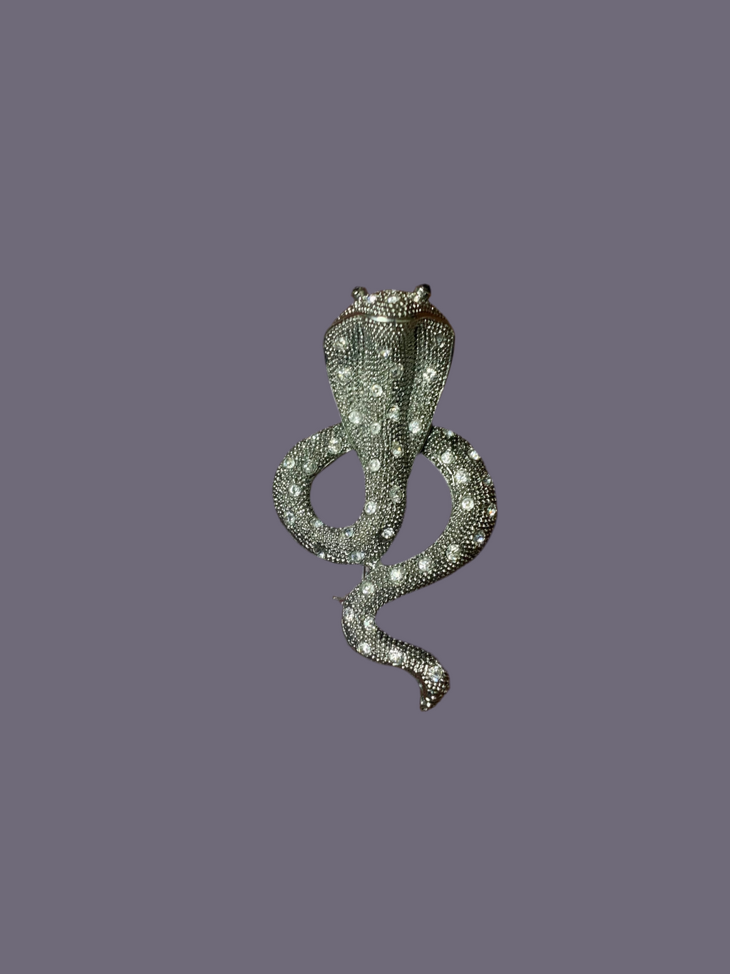 Broche cobra - argentée strassée