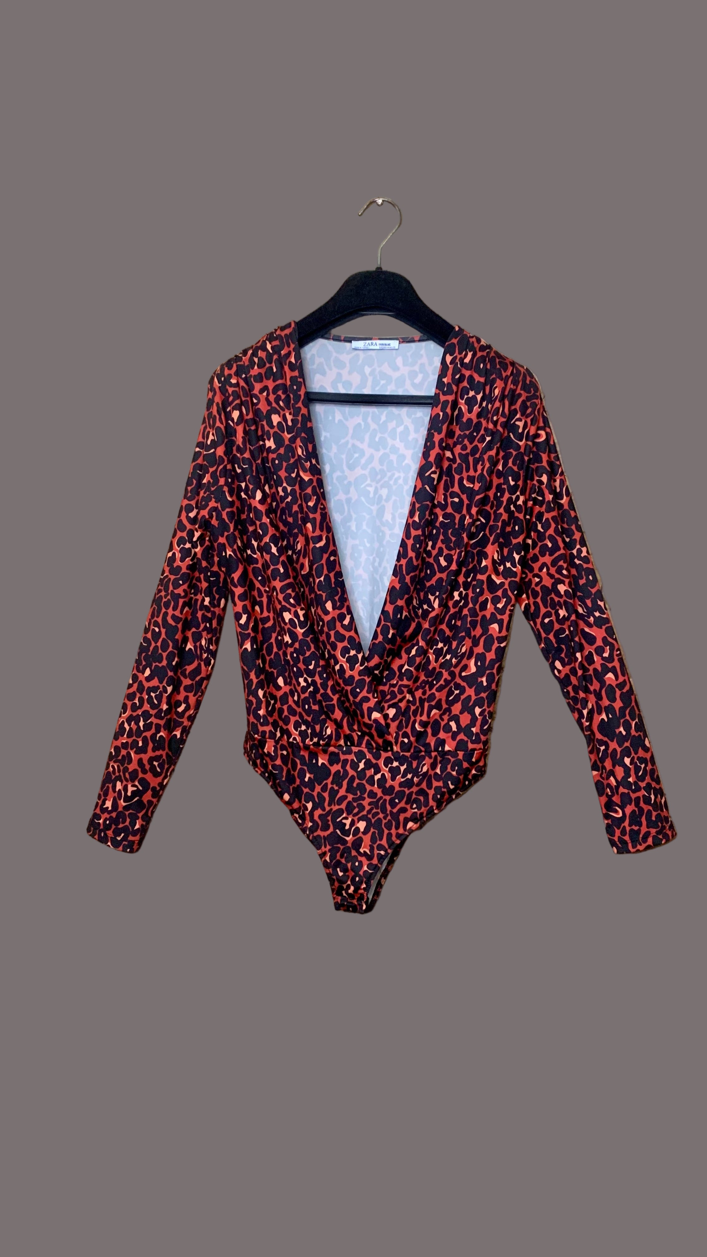 Body léopard rouge et noir – ZARA – Taille M