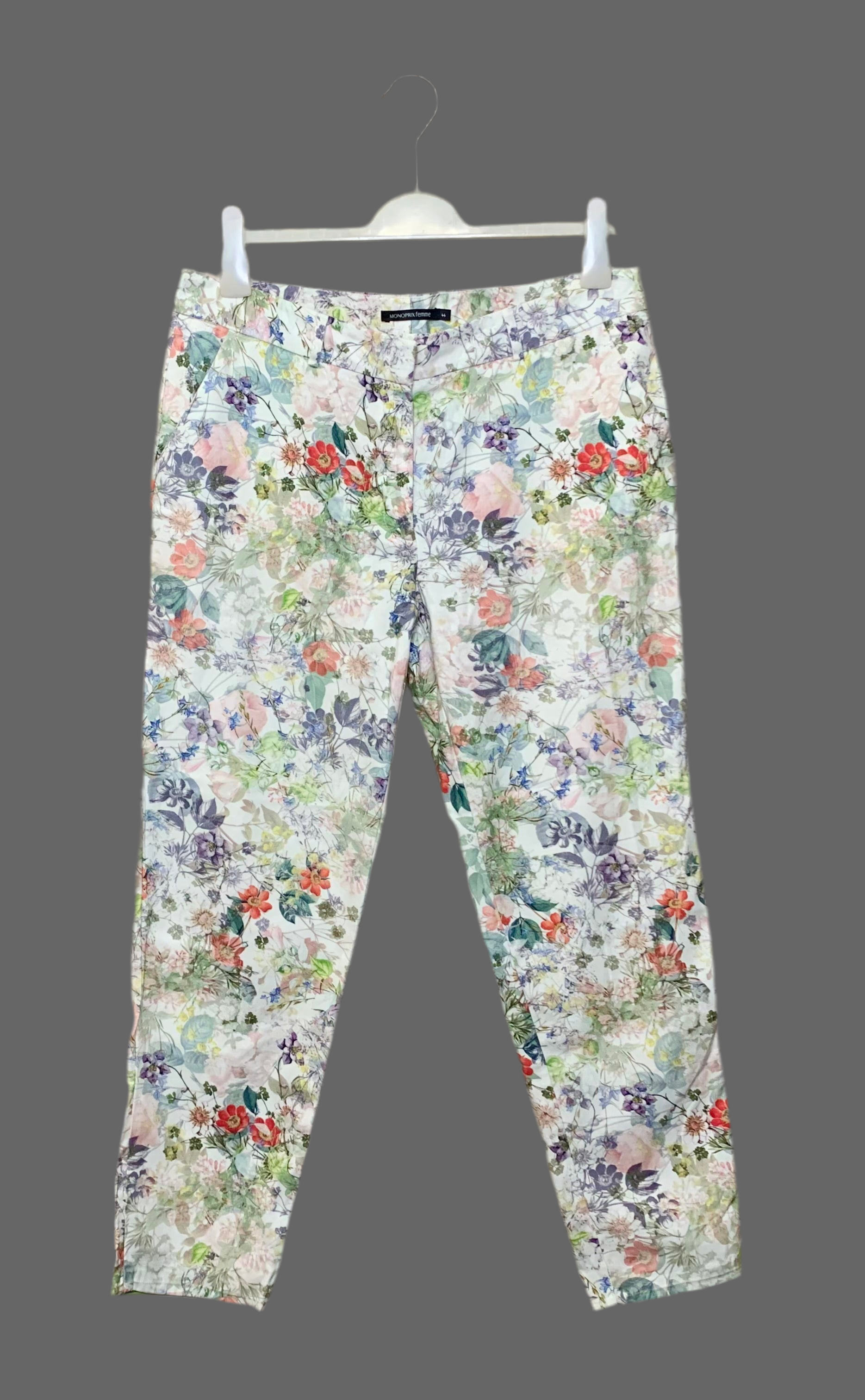 Pantalon fleuri blanc - Monoprix
