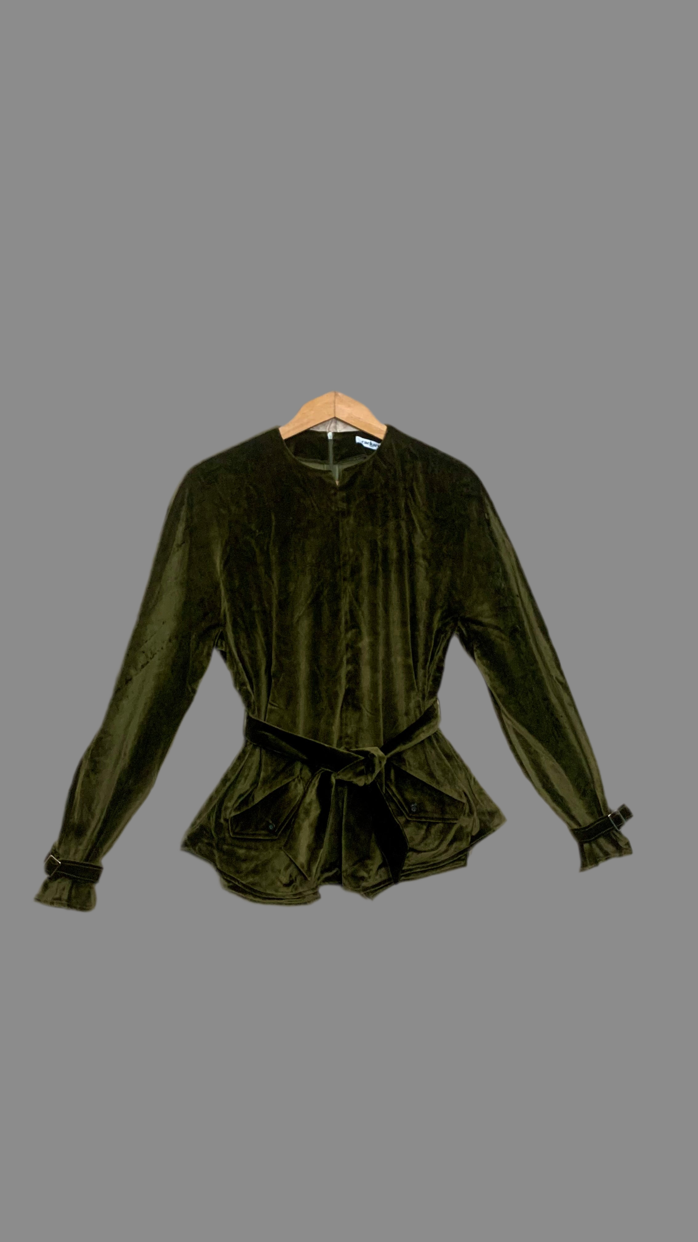 Haut en velours lisse vert olive -  Cacharel