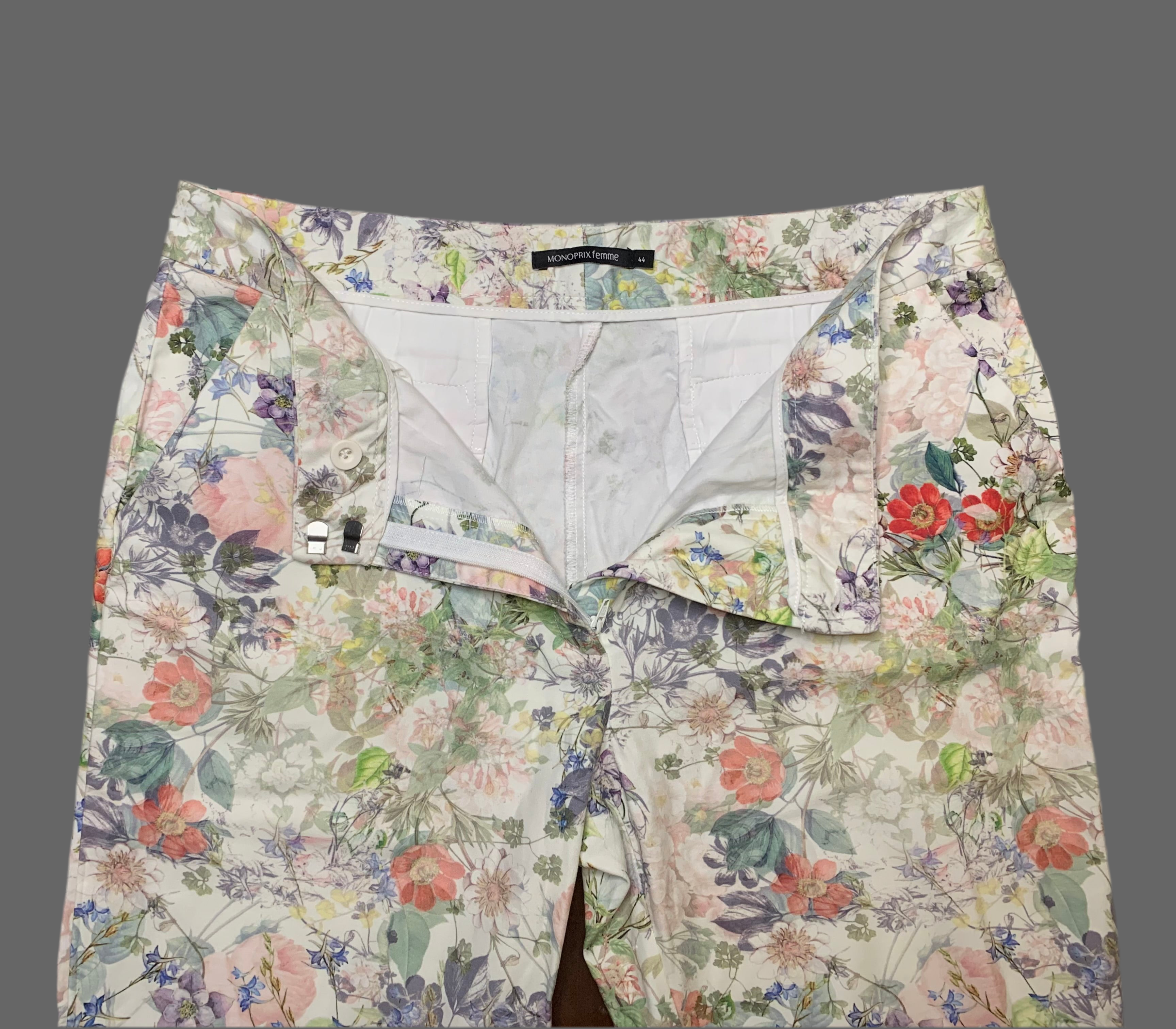 Pantalon fleuri blanc - Monoprix