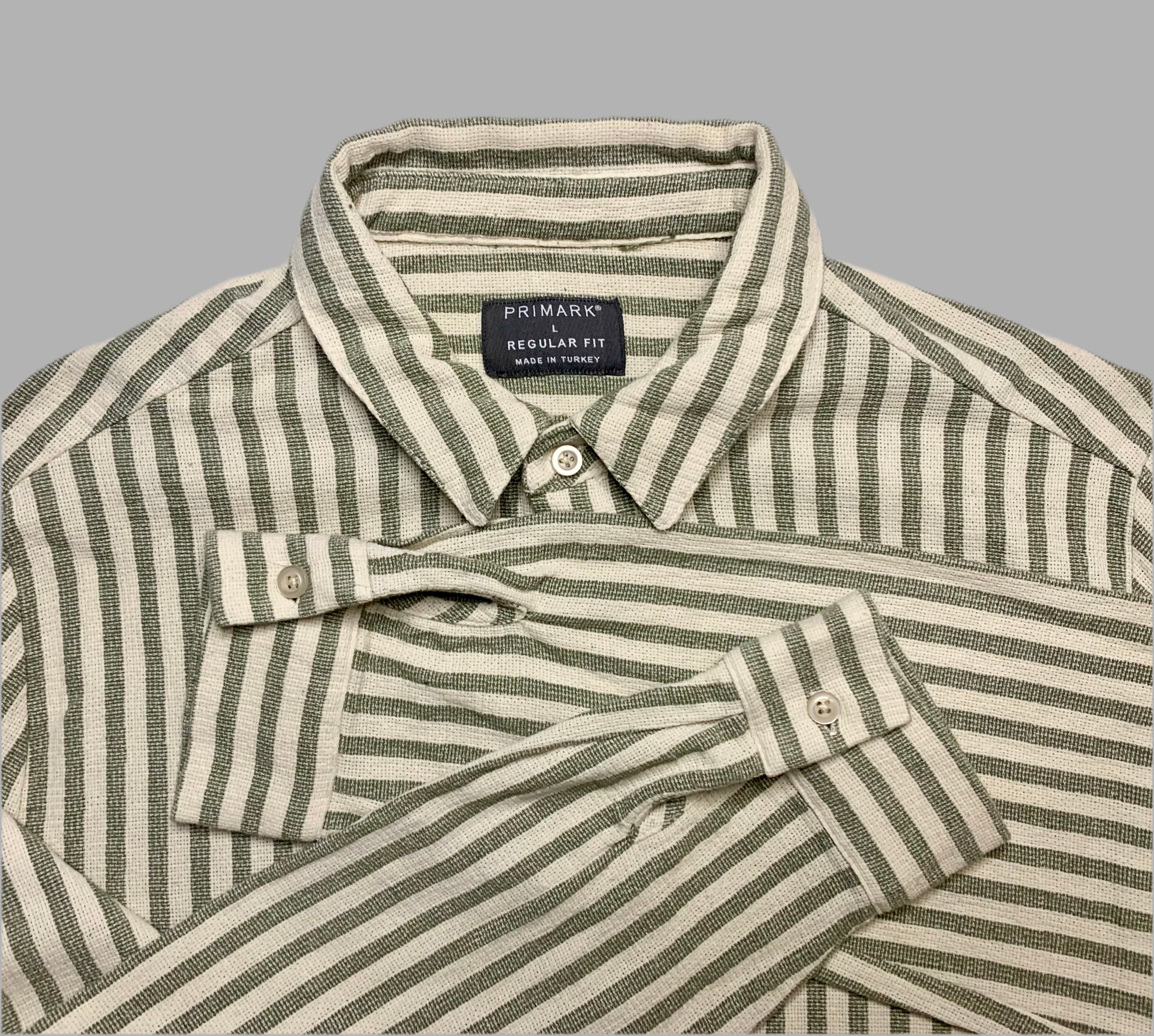 Chemise rayée verte et blanche
