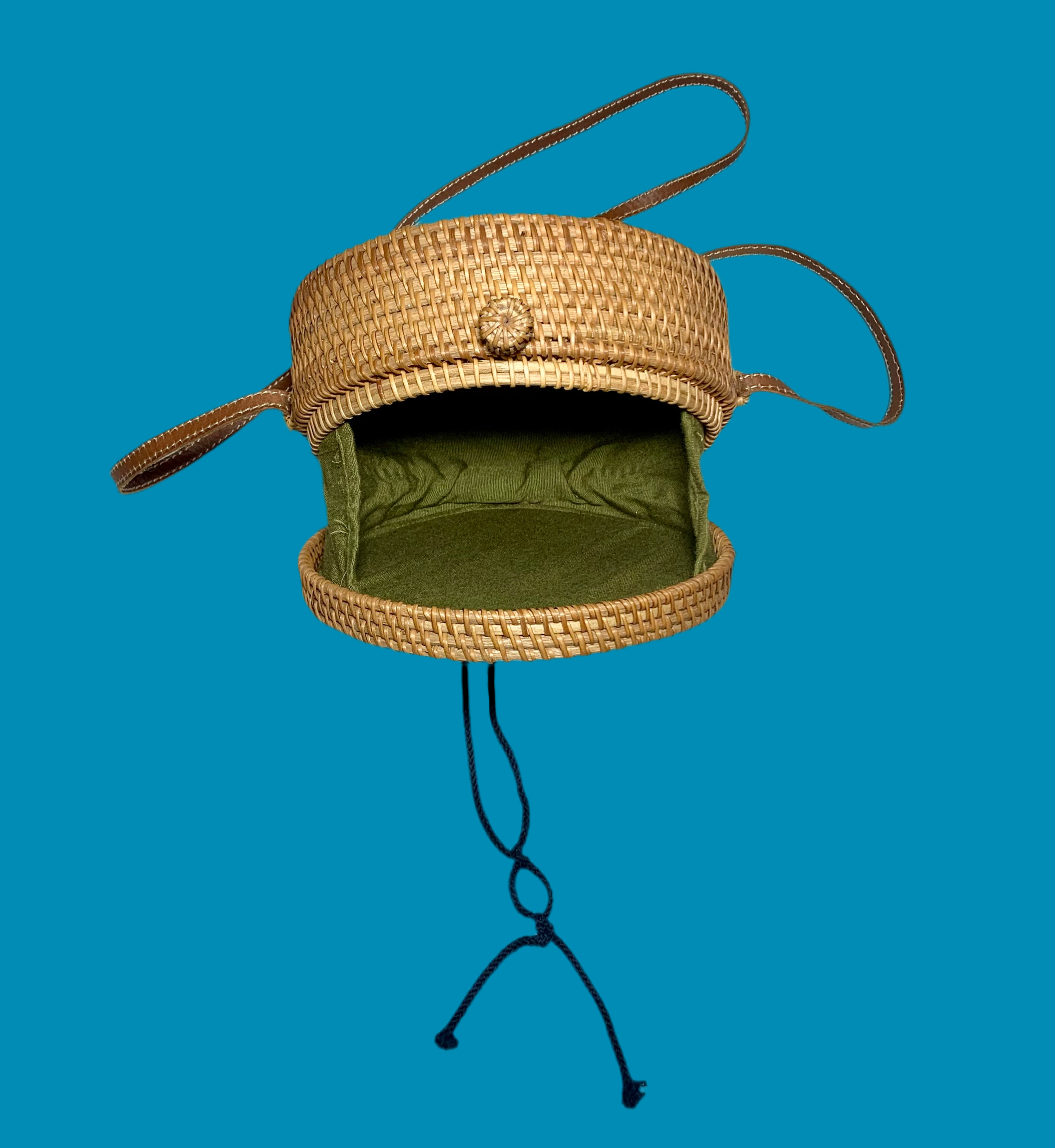 Sac à main rond en rotin
