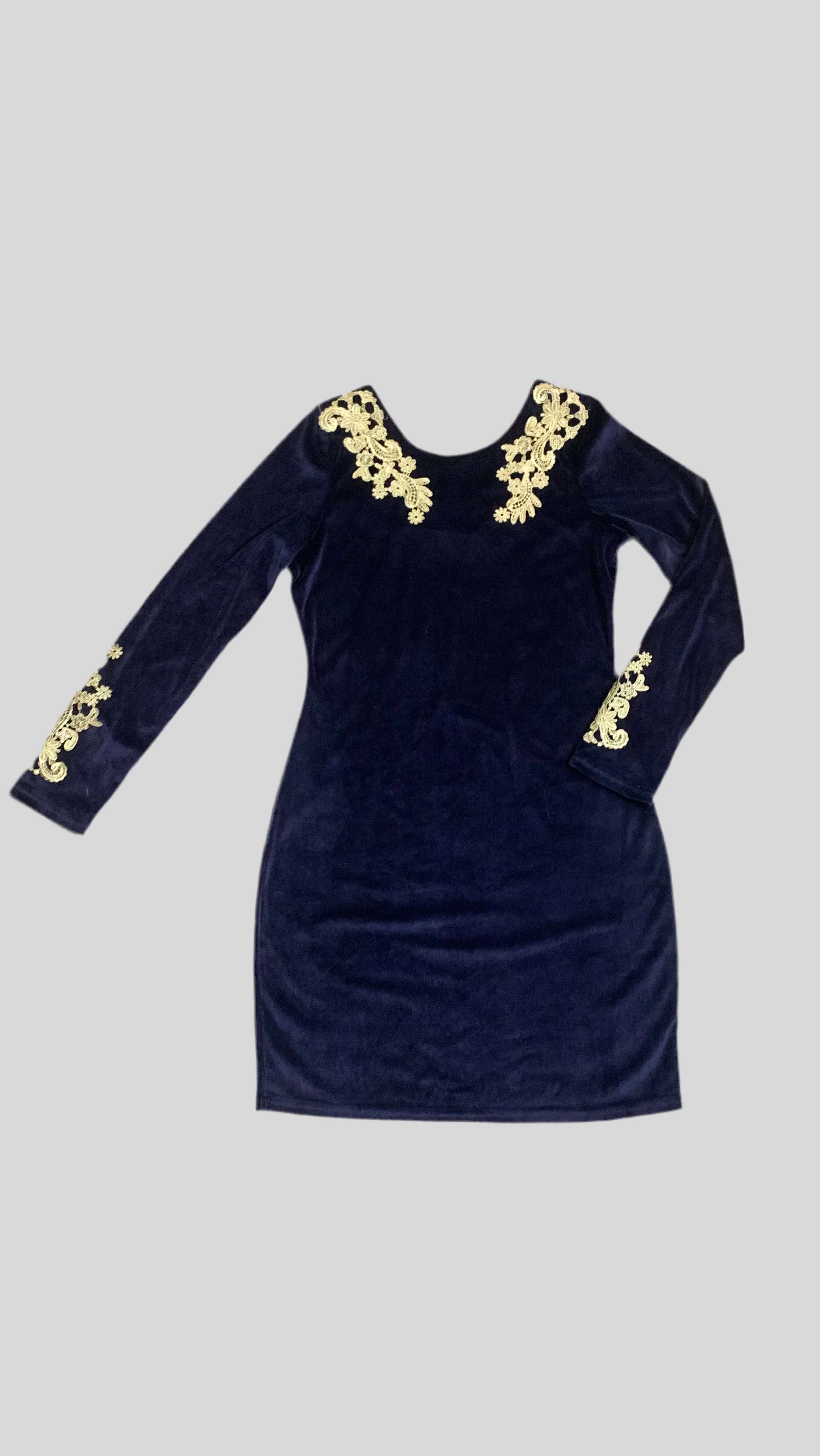 Robe droite en velours violet profond – Jasmine London