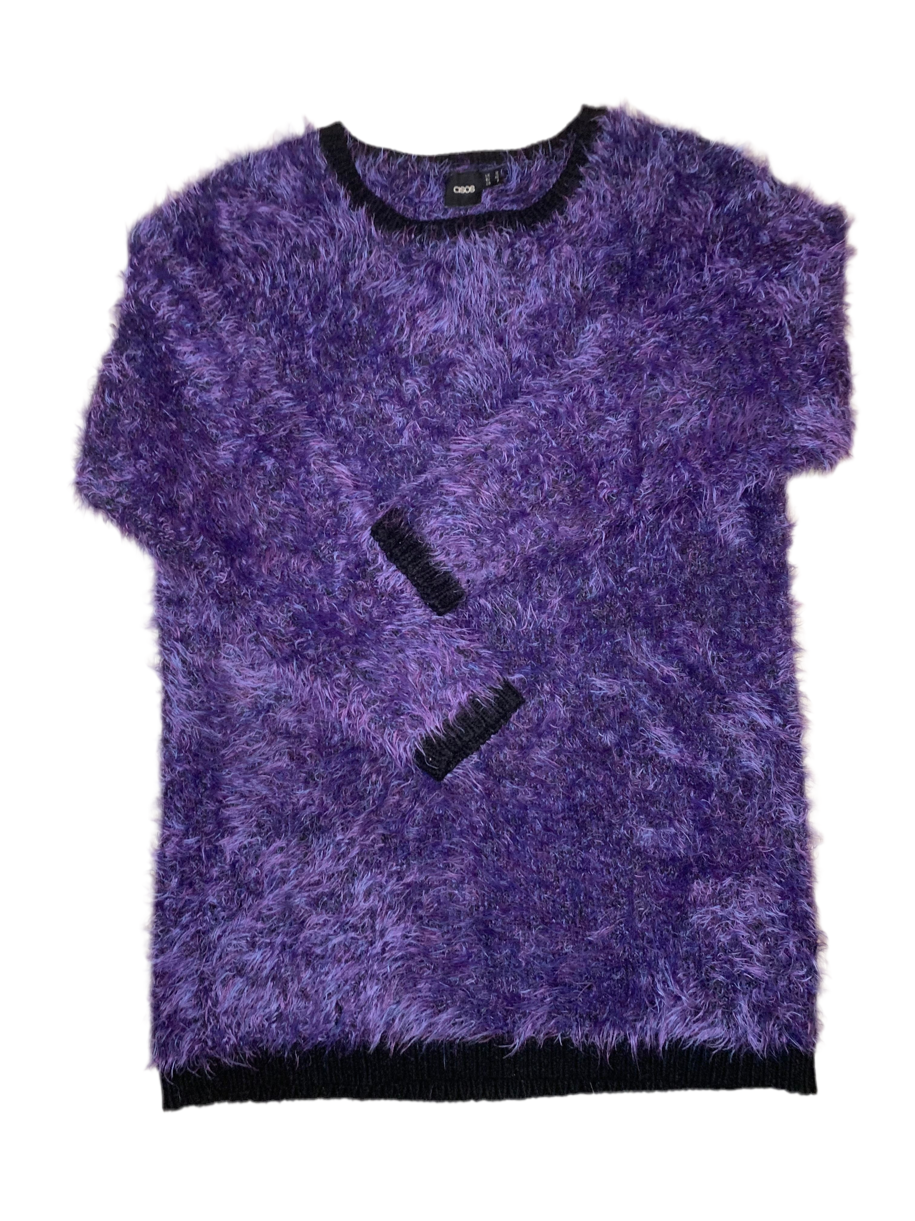 Pull long duveteux violet – Asos
