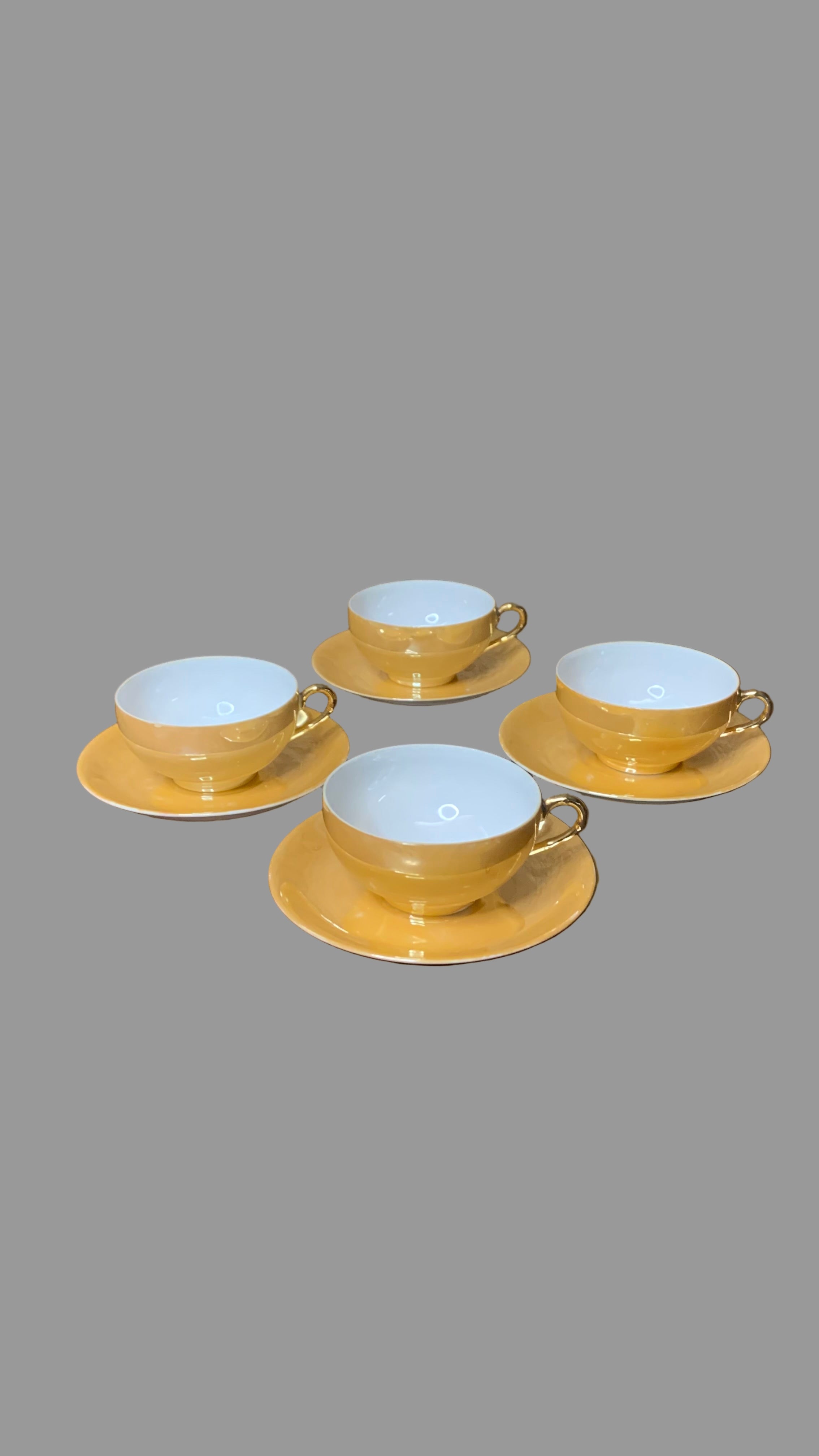 Lot de 4 tasse à thé vintage - porcelaine japonaise Art Déco