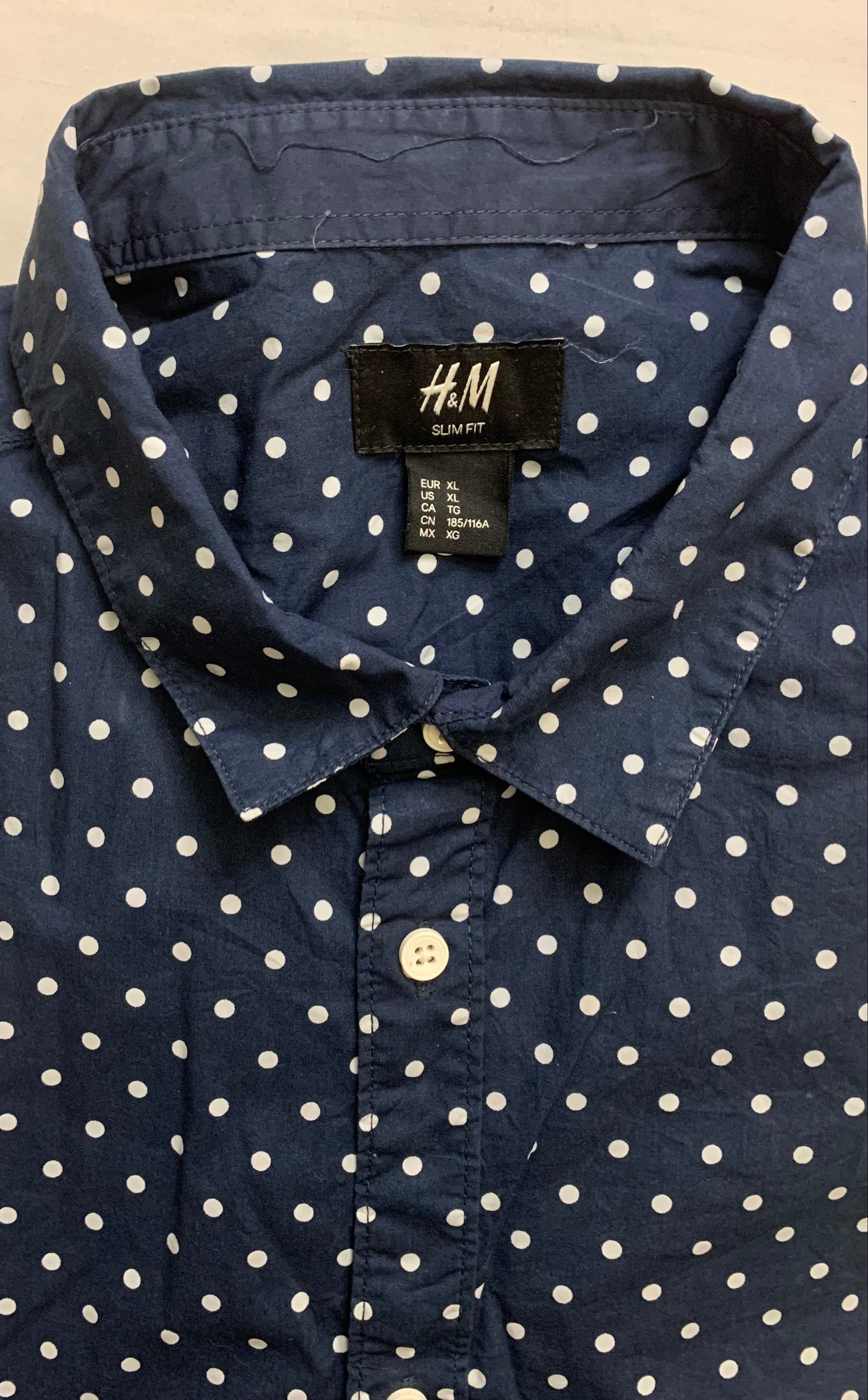 Chemise bleu à pois