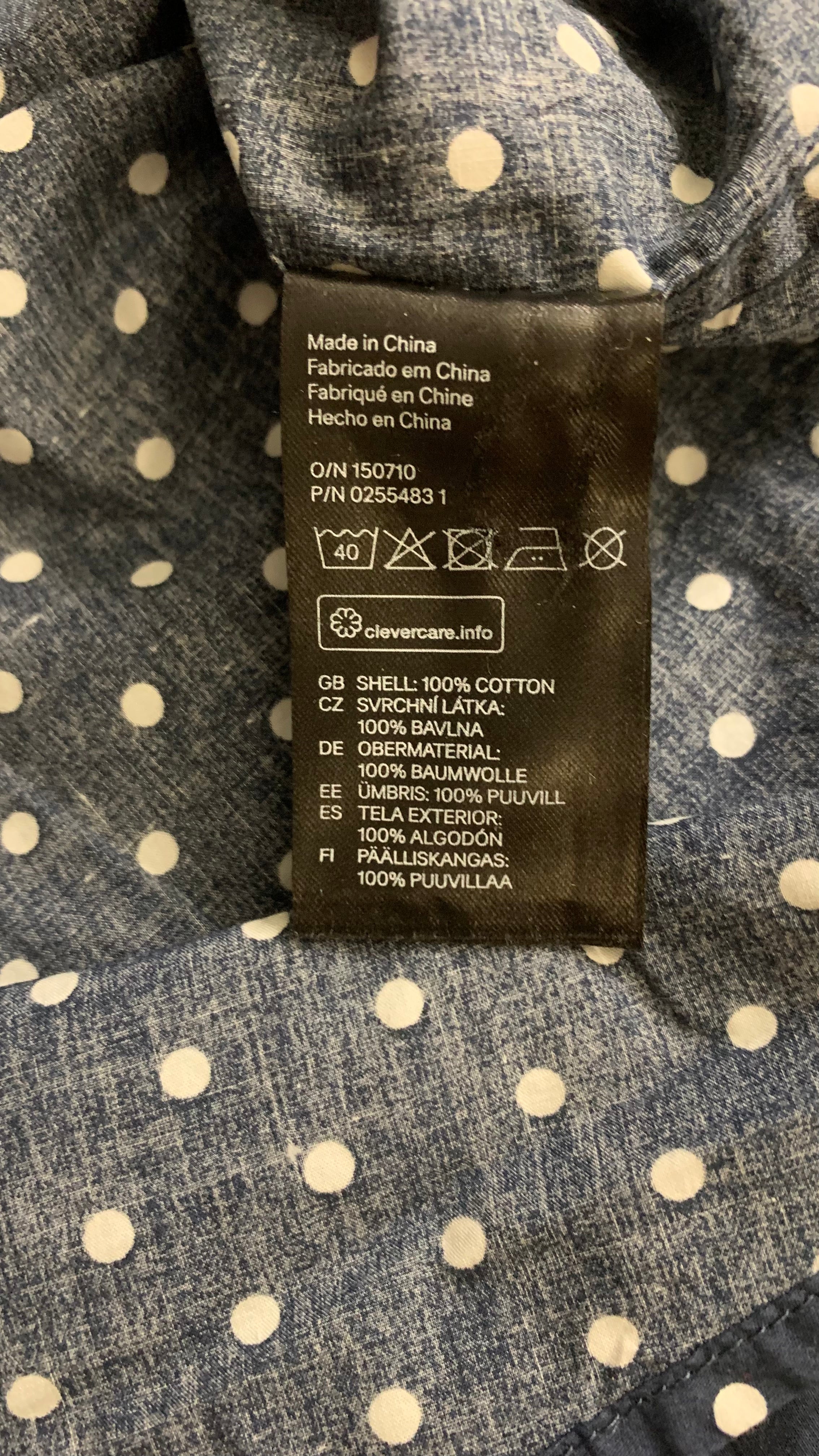 Chemise bleu à pois
